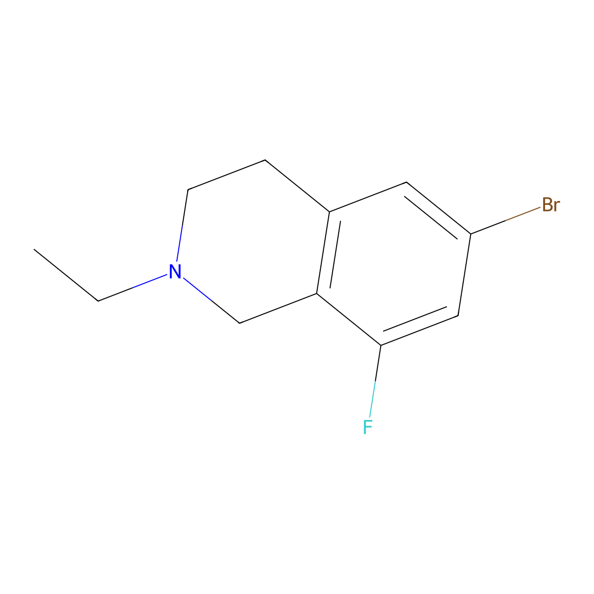 6-Bromo-2-ethyl-8-fluoro-1,2,3,4-tetrahydroisoquinoline molecular structure, CAS 2287298-78-4
