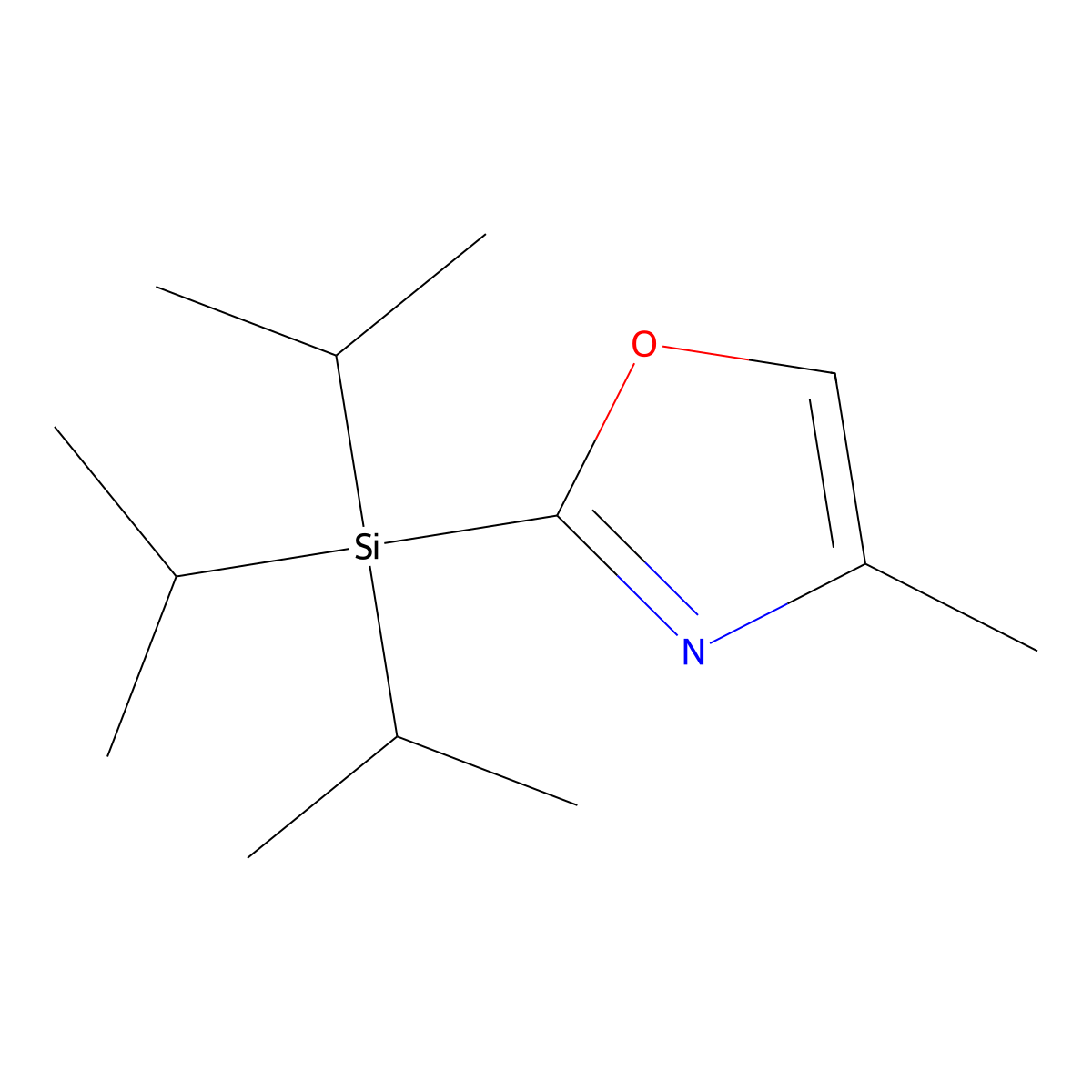 4-Methyl-2-[tris(propan-2-yl)silyl]-1,3-oxazole molecular structure, CAS 2287298-85-3