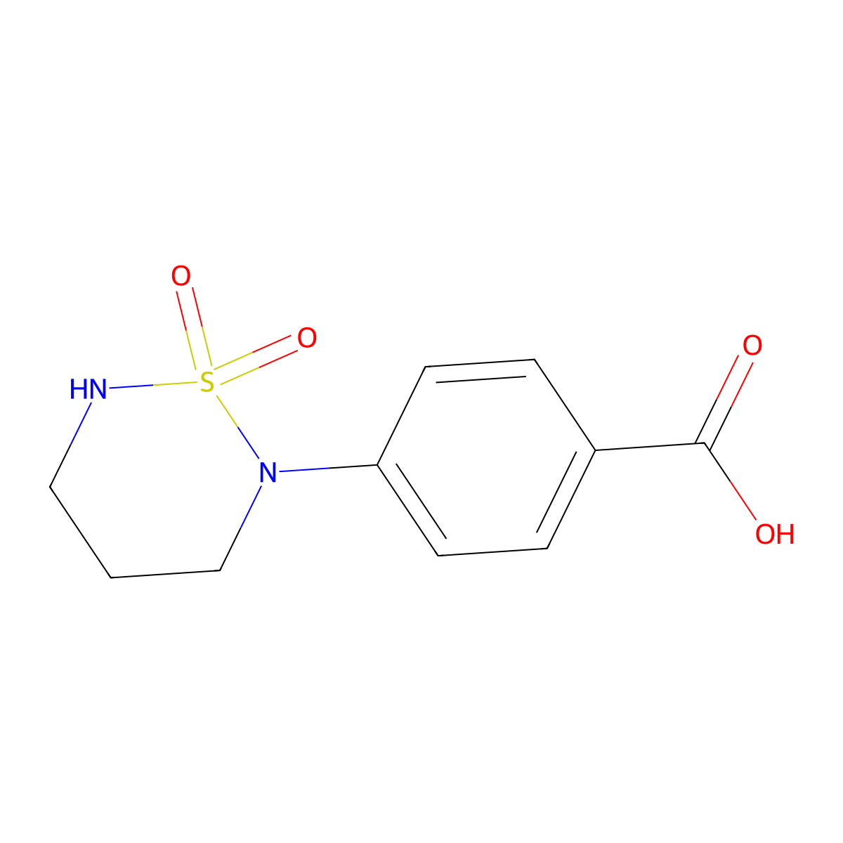 4-(1,1-Dioxo-1,2,6-thiadiazinan-2-yl)benzoic acid molecular structure, CAS 2287298-95-5