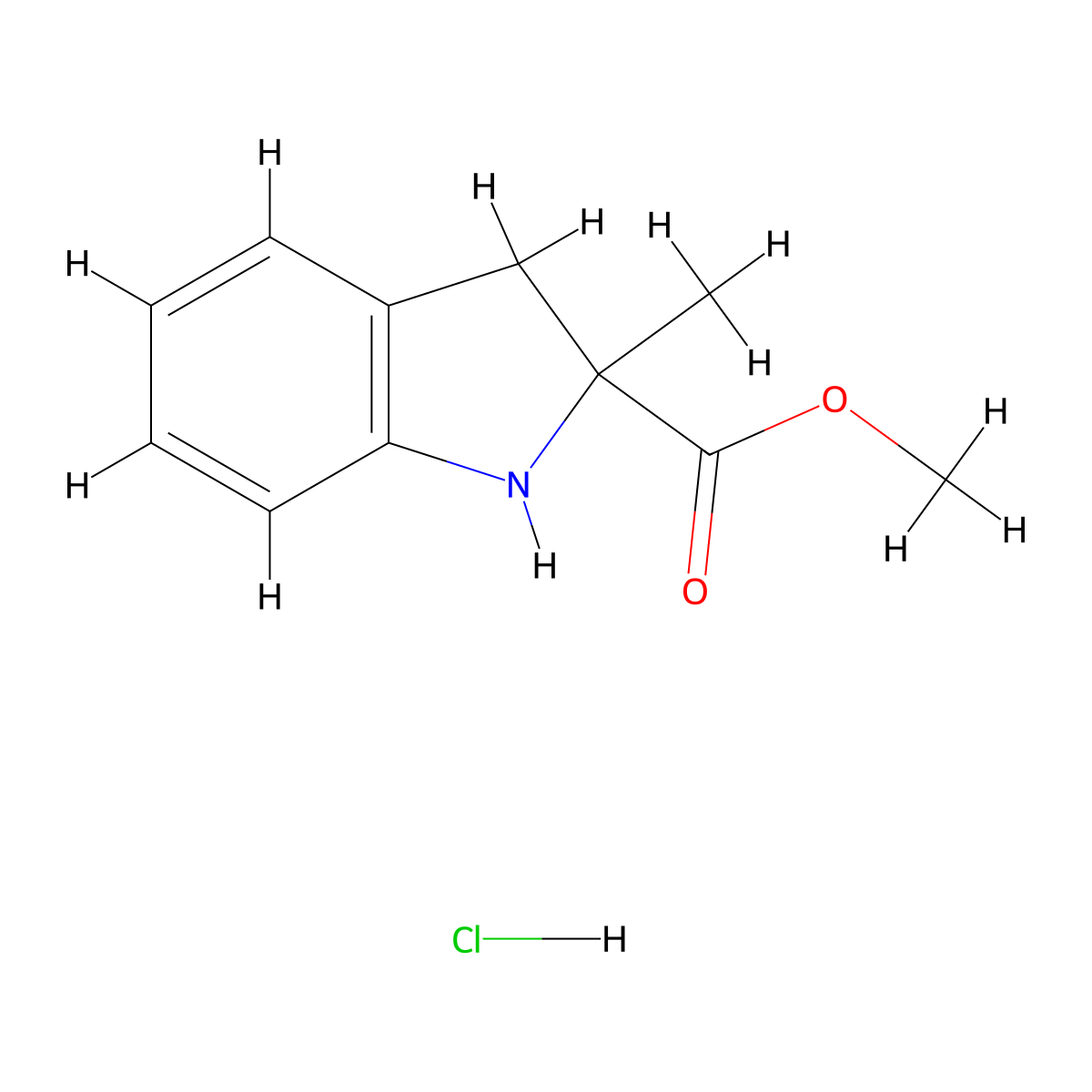 methyl2-methyl-2,3-dihydro-1H-indole-2-carboxylatehydrochloride molecular structure, CAS 2287298-99-9