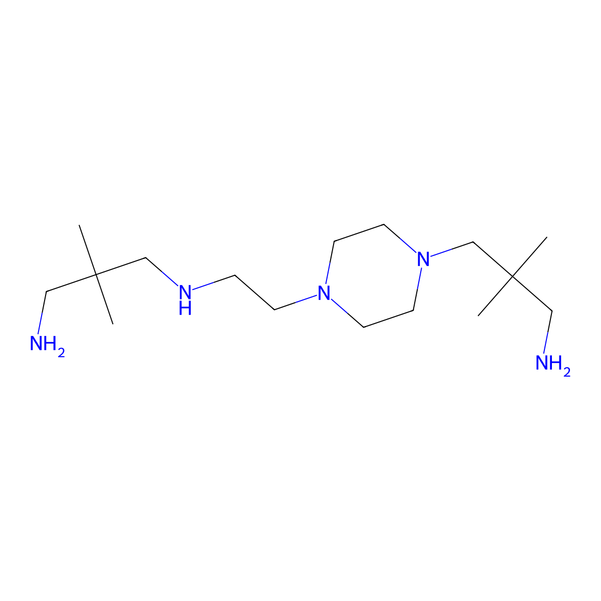 3-(4-{2-[(3-Amino-2,2-dimethylpropyl)amino]ethyl}piperazin-1-yl)-2,2-dimethylpropan-1-amine molecular structure, CAS 2287299-27-6
