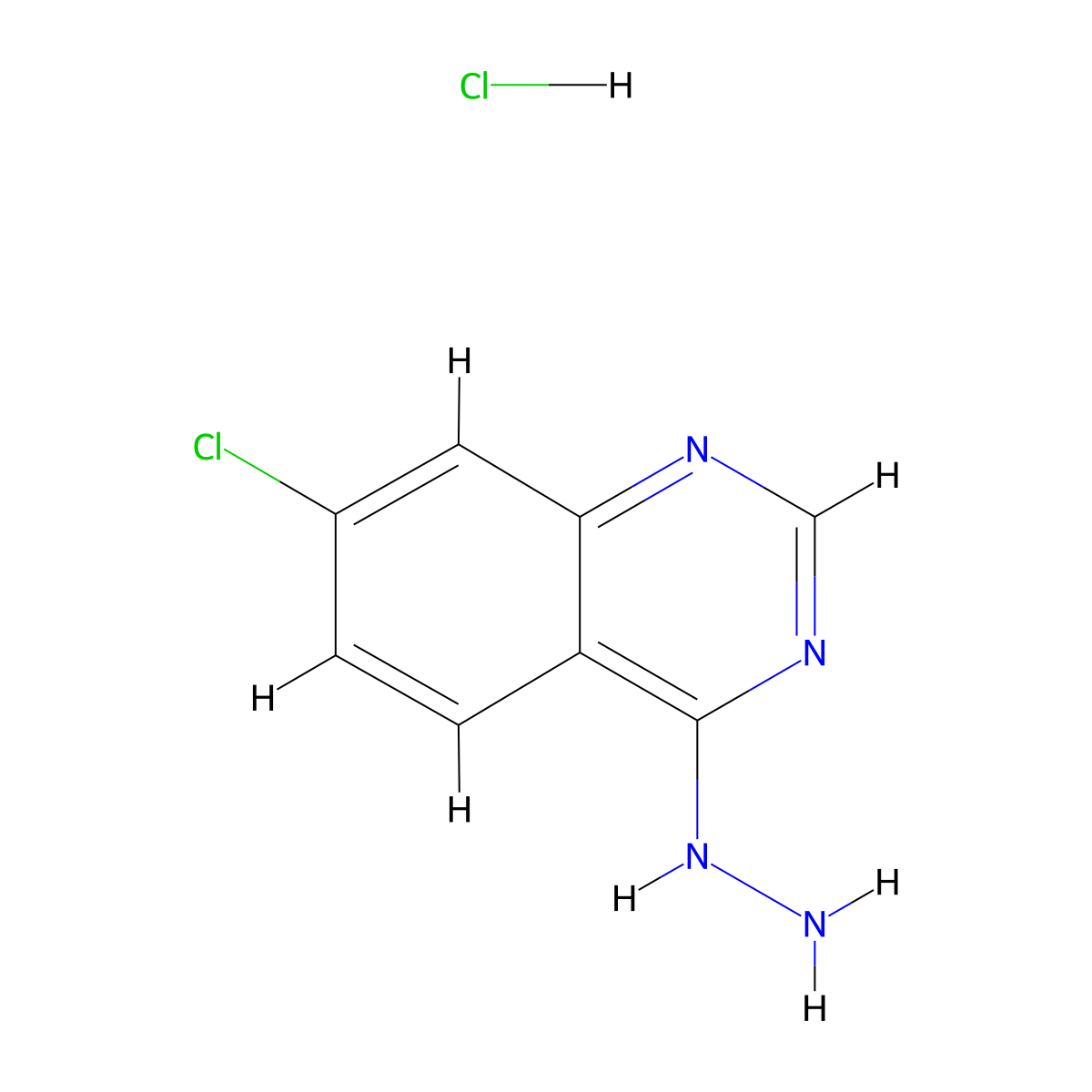 7-Chloro-4-hydrazinylquinazoline hydrochloride molecular structure, CAS 2287299-36-7