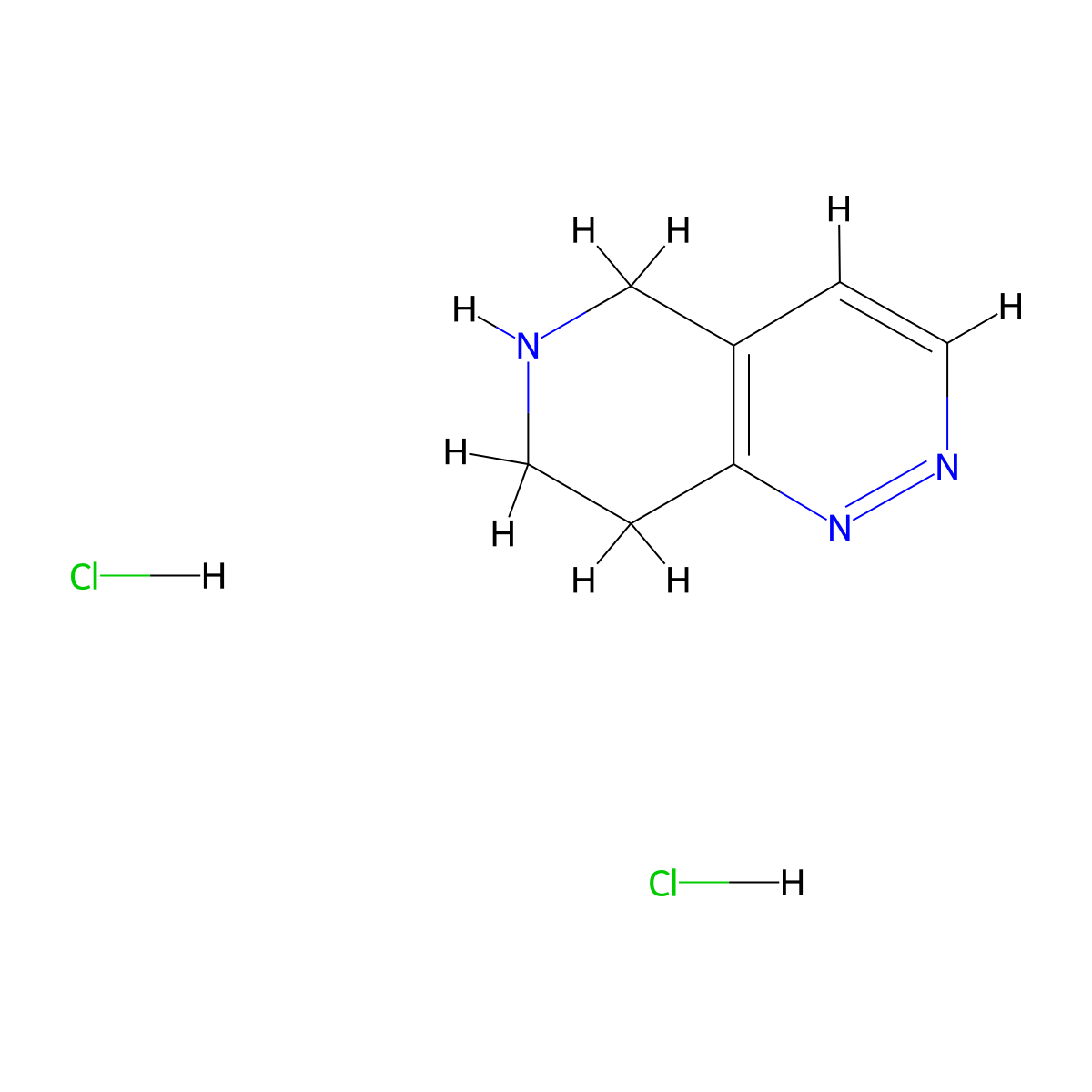 5H,6H,7H,8H-pyrido(4,3-c)pyridazine dihydrochloride molecular structure, CAS 2287299-40-3