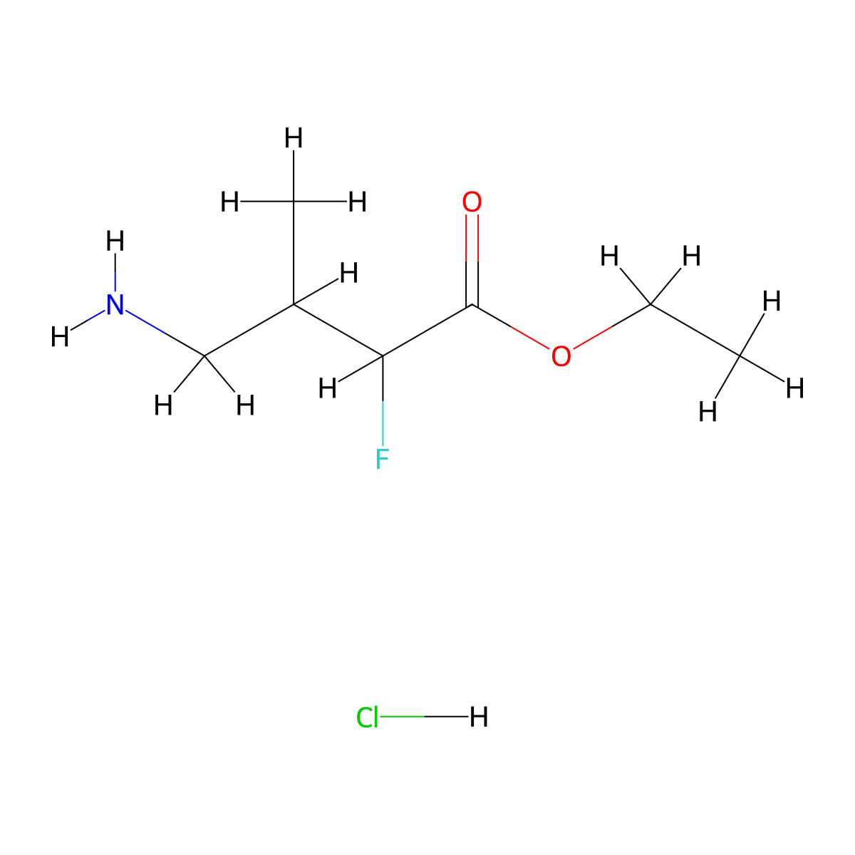 Ethyl 4-amino-2-fluoro-3-methylbutanoate hydrochloride molecular structure, CAS 2287299-45-8