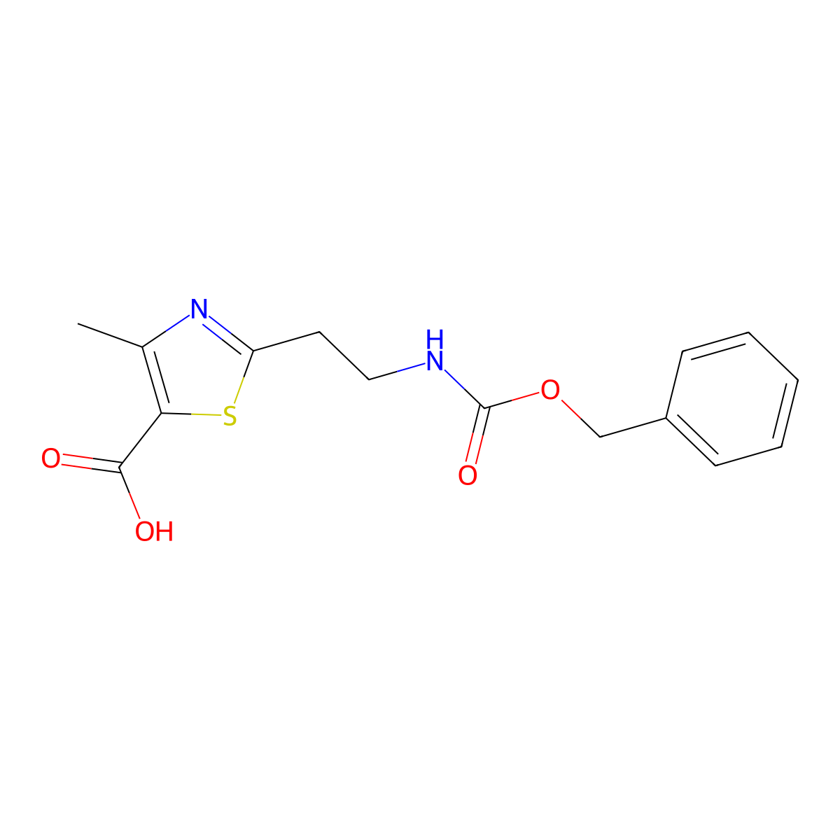 2-(2-{[(Benzyloxy)carbonyl]amino}ethyl)-4-methyl-1,3-thiazole-5-carboxylic acid molecular structure, CAS 2287299-67-4