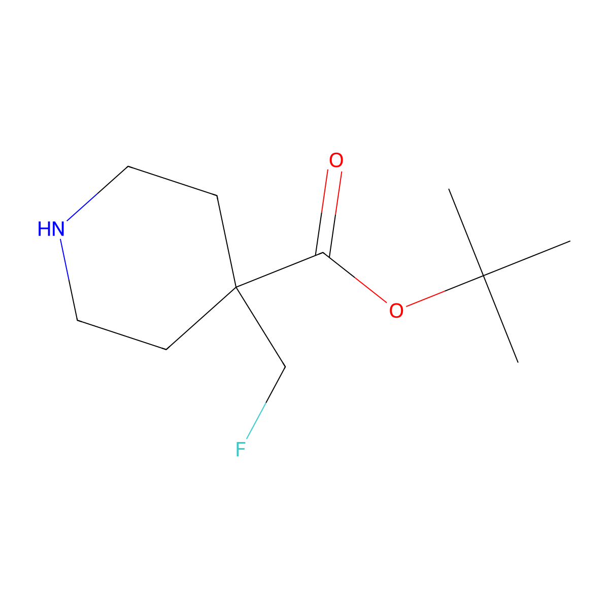 Tert-butyl 4-(fluoromethyl)piperidine-4-carboxylate molecular structure, CAS 2287299-69-6