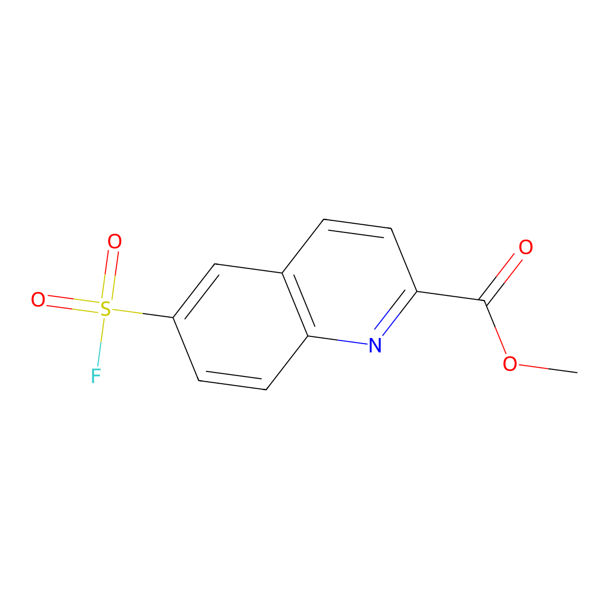 Methyl6-(fluorosulfonyl)quinoline-2-carboxylate molecular structure, CAS 2287299-92-5