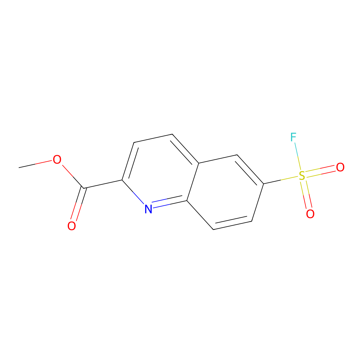 Methyl6-(fluorosulfonyl)quinoline-2-carboxylate molecular structure, CAS 2287299-92-5