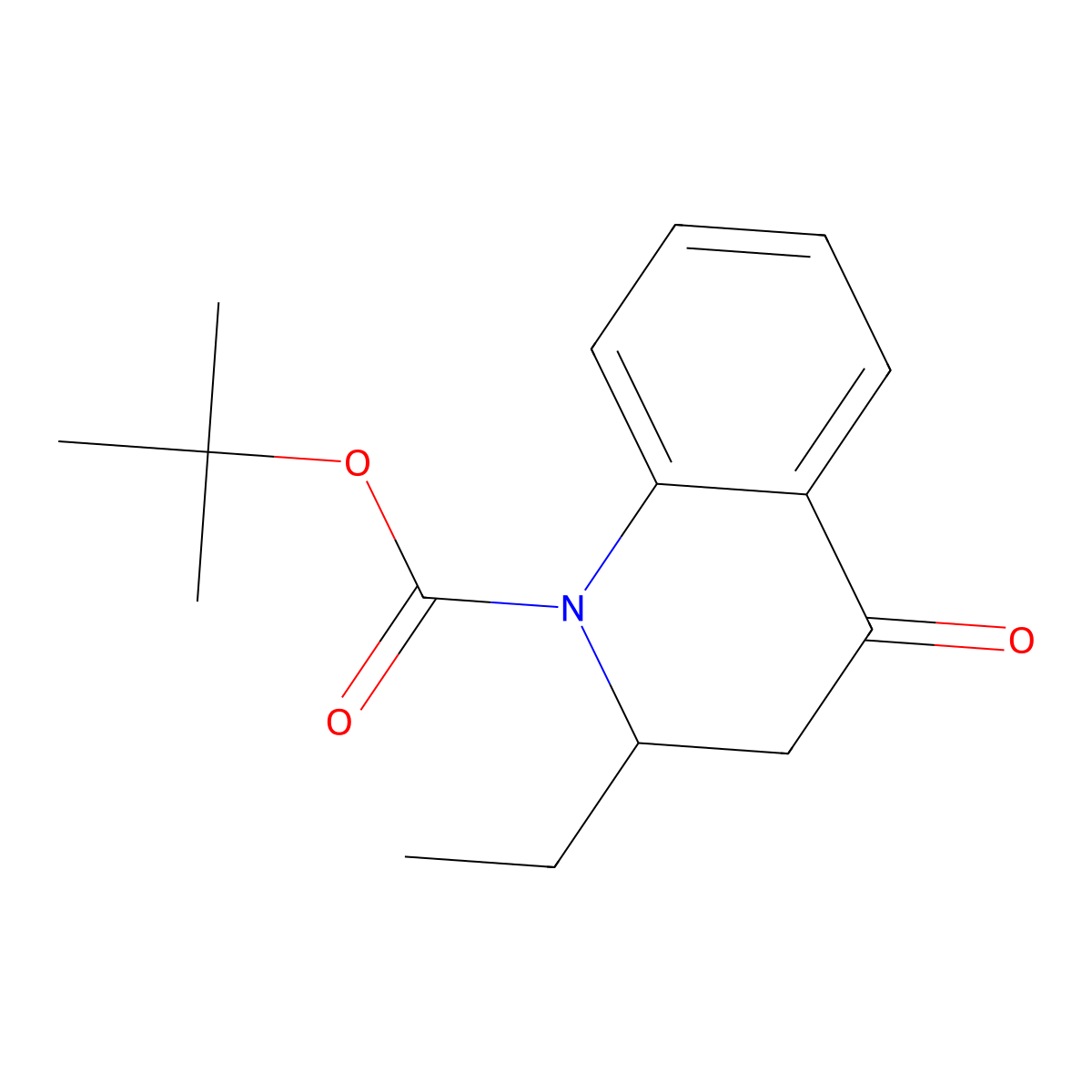 Tert-butyl 2-ethyl-4-oxo-1,2,3,4-tetrahydroquinoline-1-carboxylate molecular structure, CAS 228730-88-9
