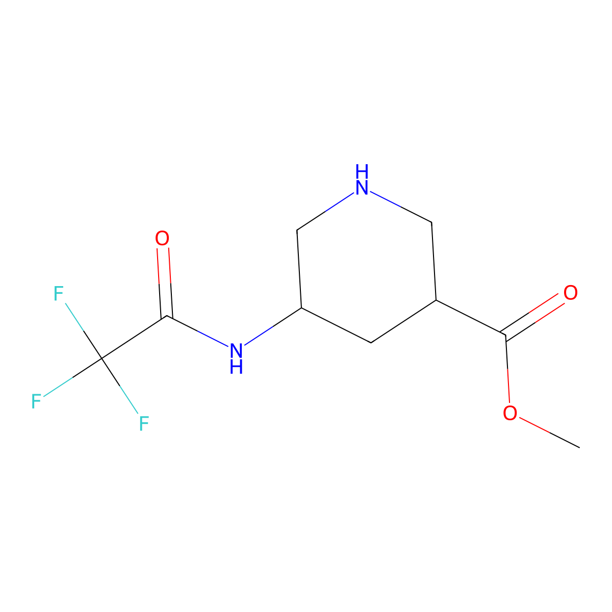 FC(C(=O)NC1CC(Cnc1)C(=O)OC)(F)F molecular structure, CAS 2287300-04-1
