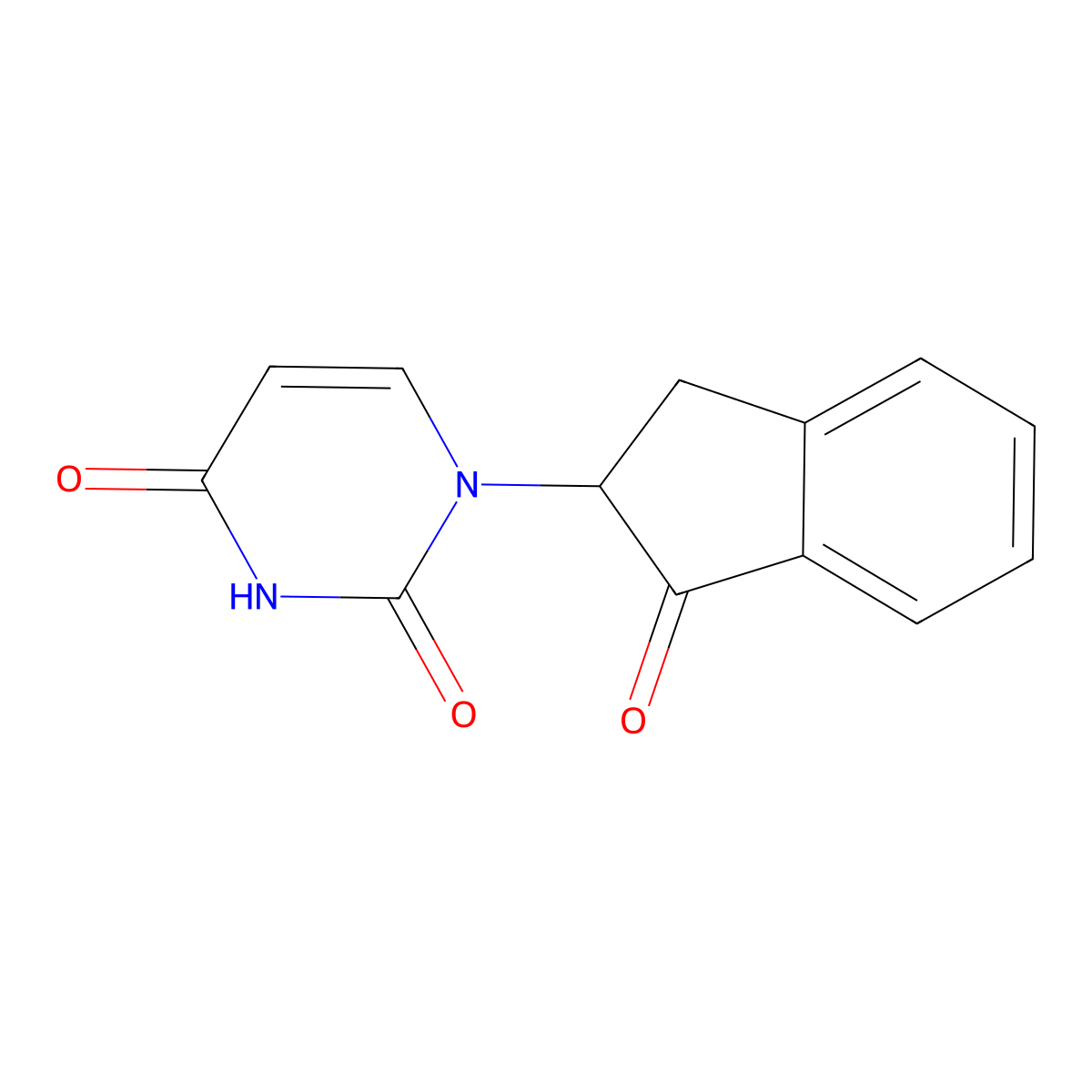 1-(1-oxo-2,3-dihydro-1H-inden-2-yl)-1,2,3,4-tetrahydropyrimidine-2,4-dione molecular structure, CAS 2287300-34-7