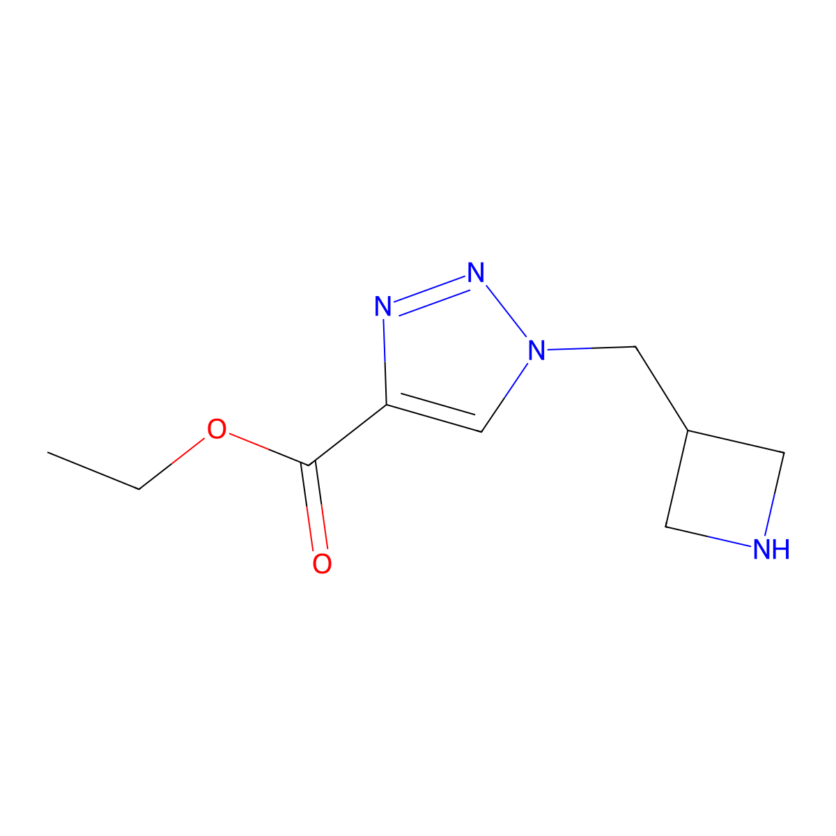 ethyl 1-[(azetidin-3-yl)methyl]-1H-1,2,3-triazole-4-carboxylate molecular structure, CAS 2287300-38-1