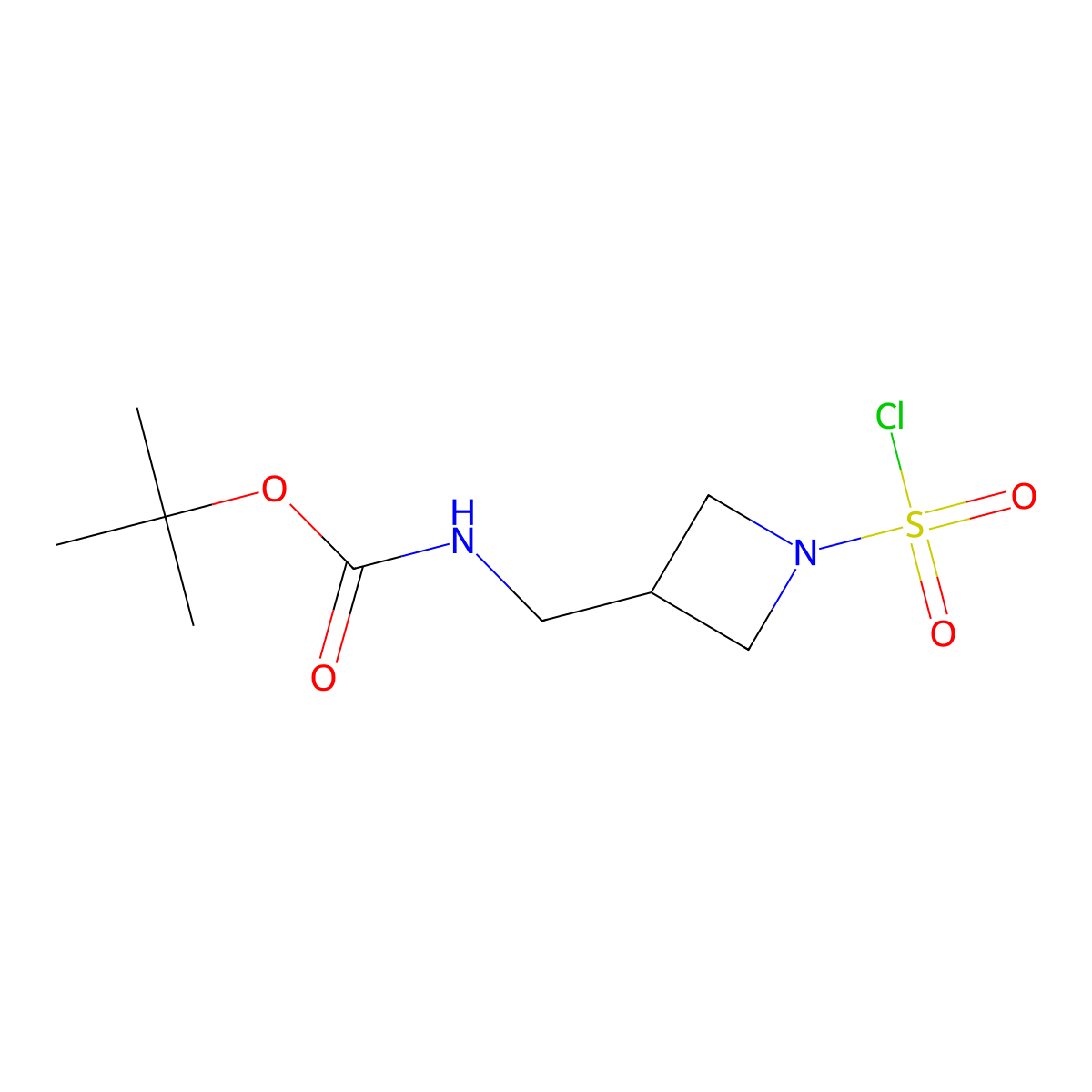 tert-butylN-{[1-(chlorosulfonyl)azetidin-3-yl]methyl}carbamate molecular structure, CAS 2287300-41-6