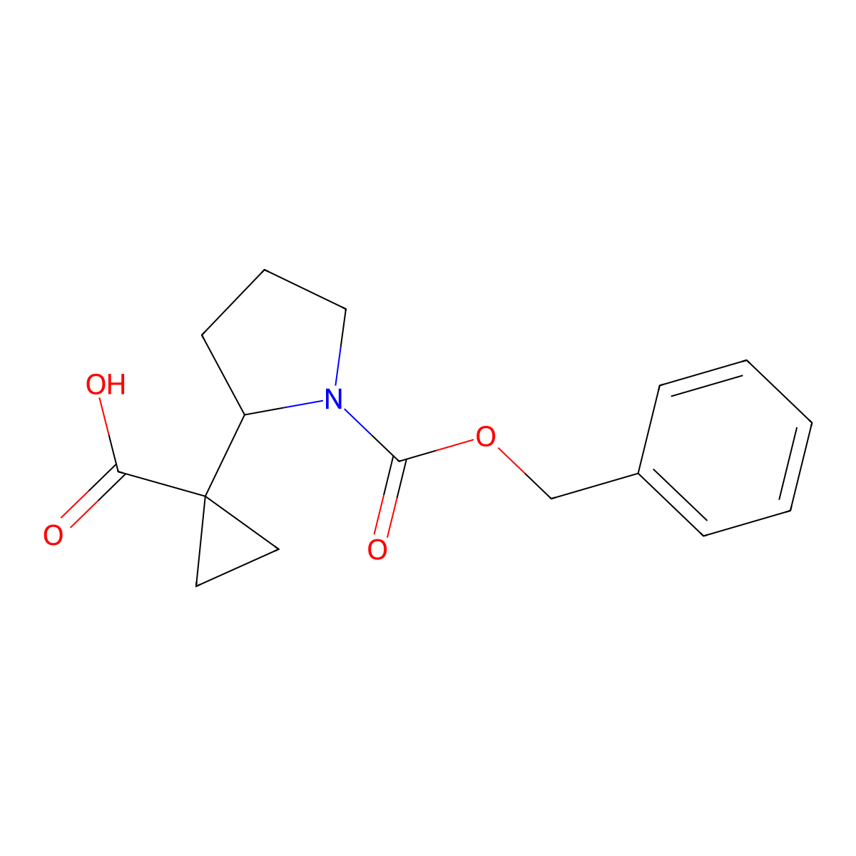 1-{1-[(Benzyloxy)carbonyl]pyrrolidin-2-yl}cyclopropane-1-carboxylic acid molecular structure, CAS 2287300-45-0
