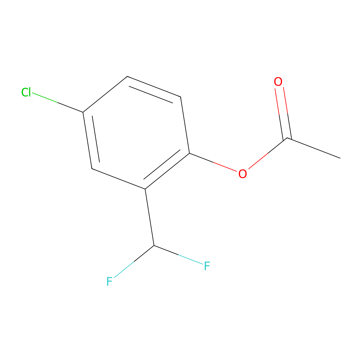 4-Chloro-2-(difluoromethyl)phenyl acetate molecular structure, CAS 2287300-47-2