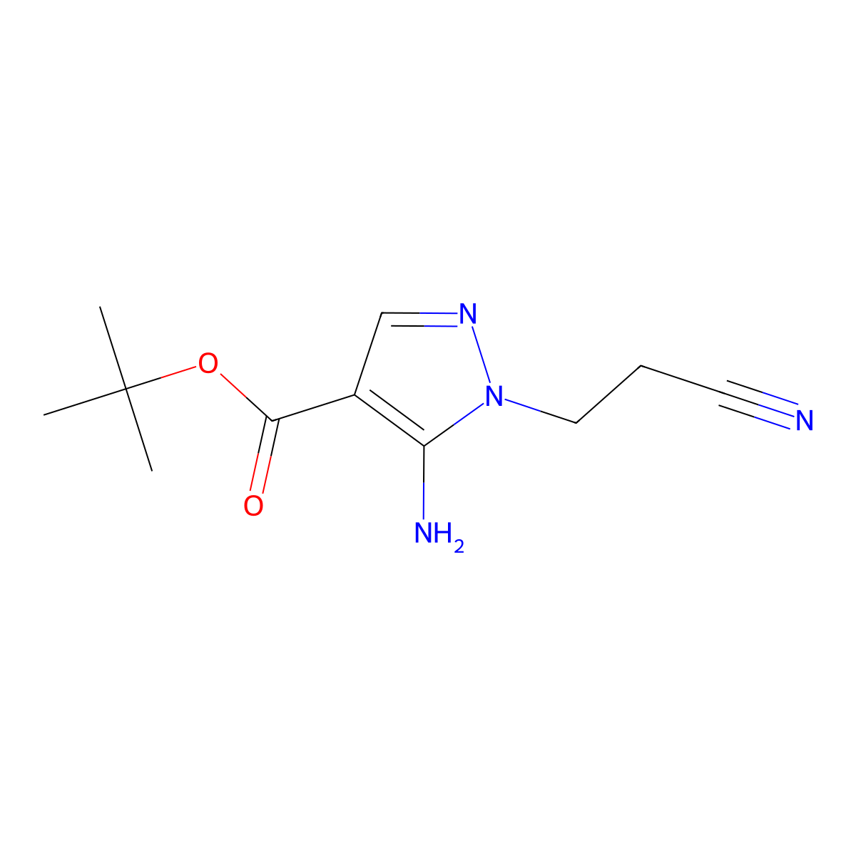 tert-butyl 5-amino-1-(2-cyanoethyl)-1H-pyrazole-4-carboxylate molecular structure, CAS 2287300-54-1