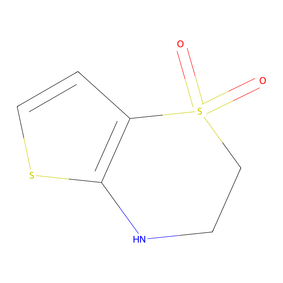 2H,3H,4H-1lambda6-thieno(3,2-b)(1,4)thiazine-1,1-dione molecular structure, CAS 2287300-58-5