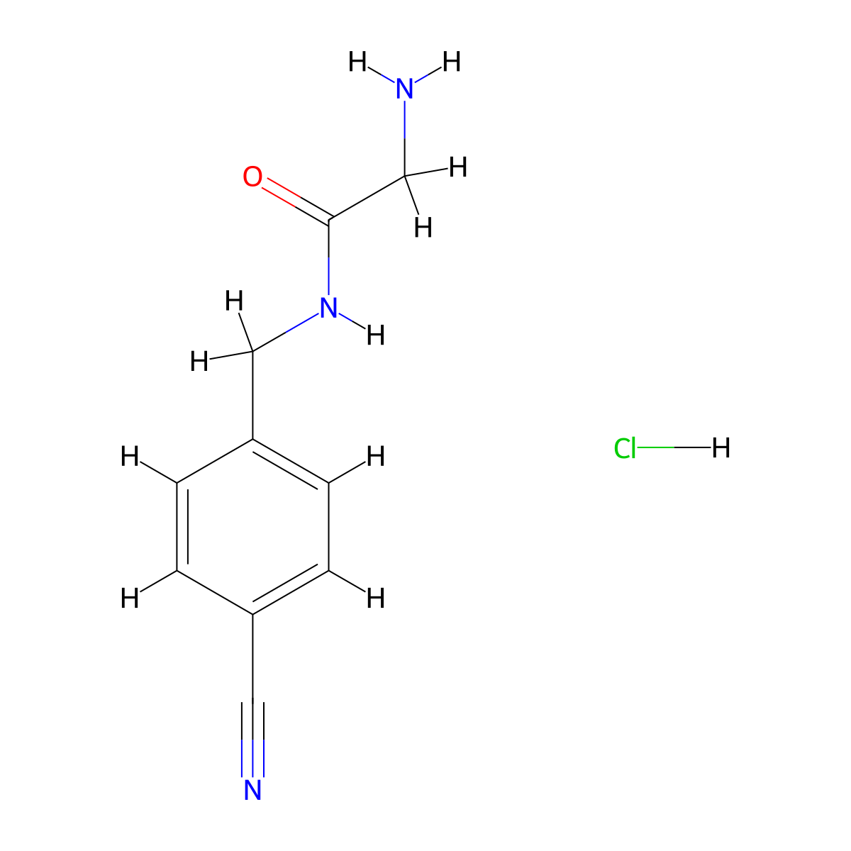 2-amino-N-[(4-cyanophenyl)methyl]acetamide hydrochloride molecular structure, CAS 2287300-62-1