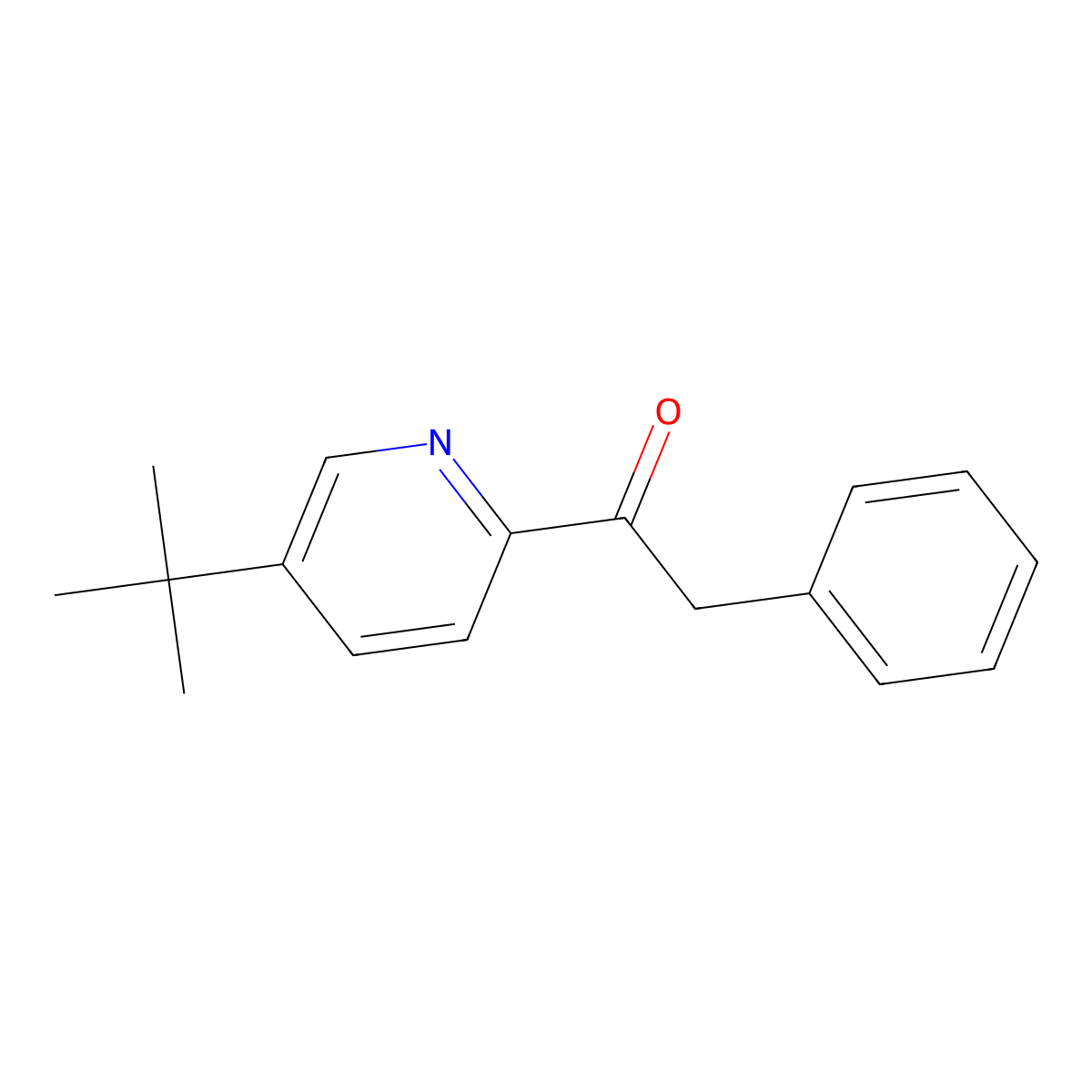 1-(5-Tert-butylpyridin-2-yl)-2-phenylethan-1-one molecular structure, CAS 2287300-84-7