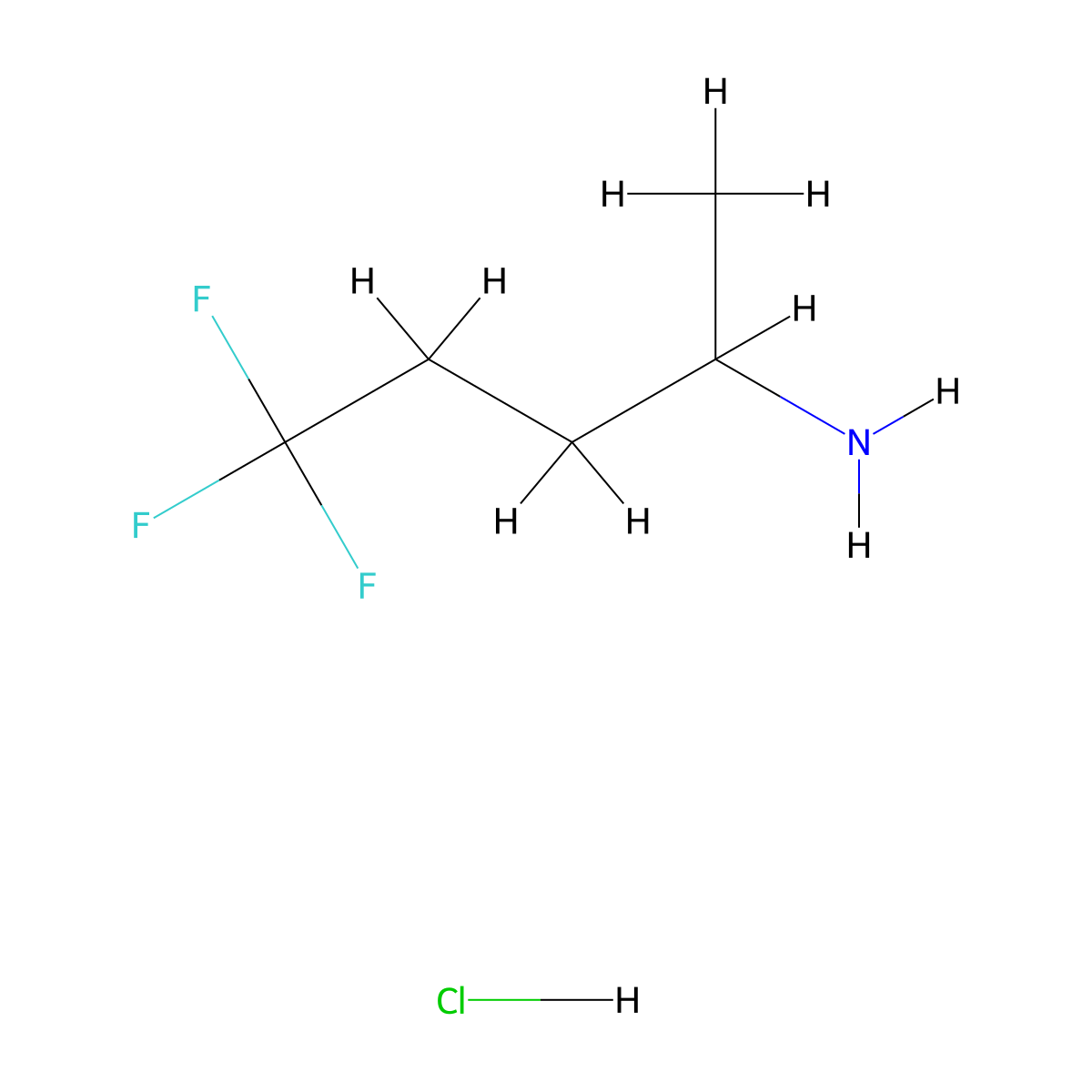 5,5,5-Trifluoropentan-2-amine hydrochloride molecular structure, CAS 2287300-93-8