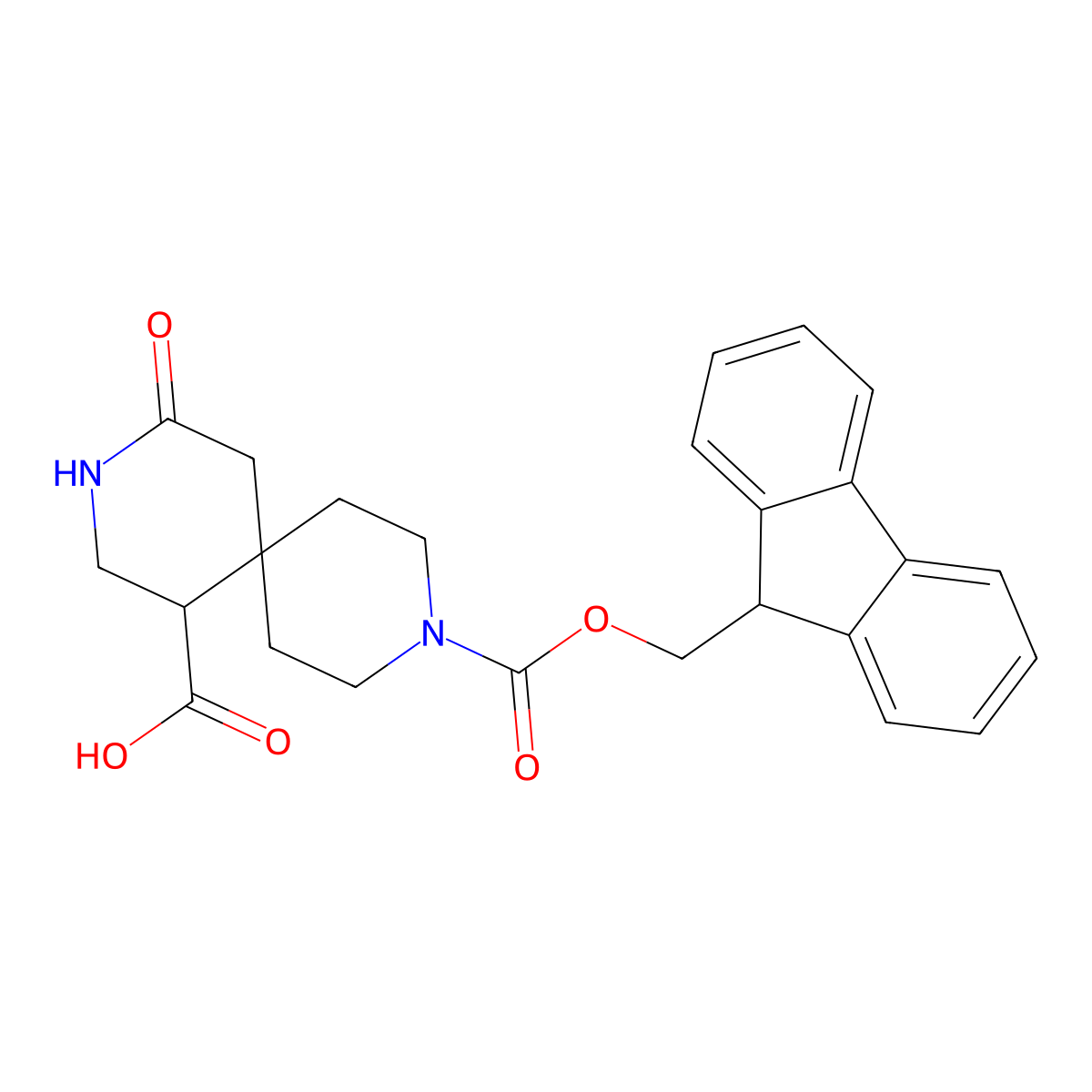 9-{[(9H-fluoren-9-yl)methoxy]carbonyl}-4-oxo-3,9-diazaspiro[5.5]undecane-1-carboxylic acid molecular structure, CAS 2287301-35-1