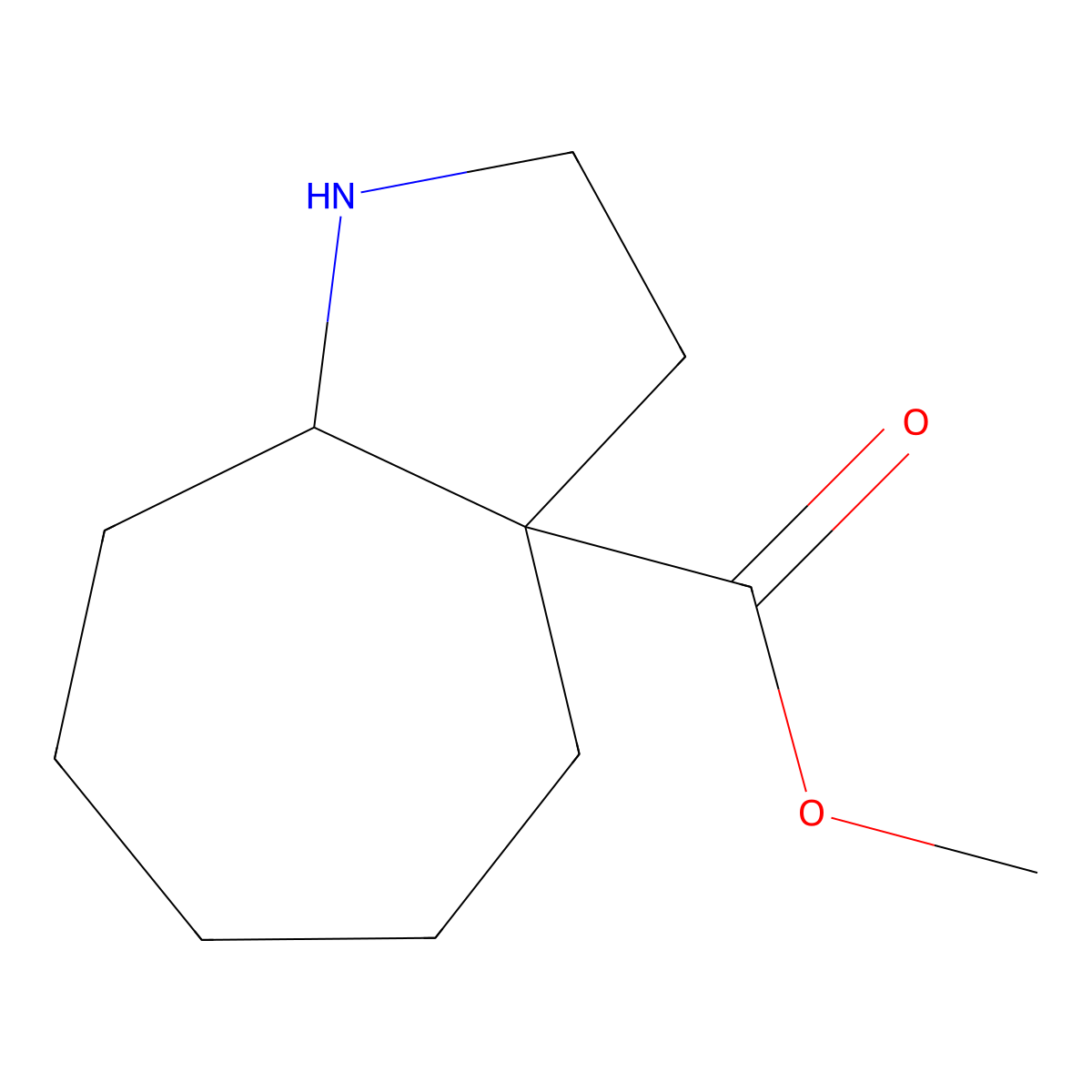 Methyl decahydrocyclohepta[b]pyrrole-3a-carboxylate molecular structure, CAS 2287301-60-2