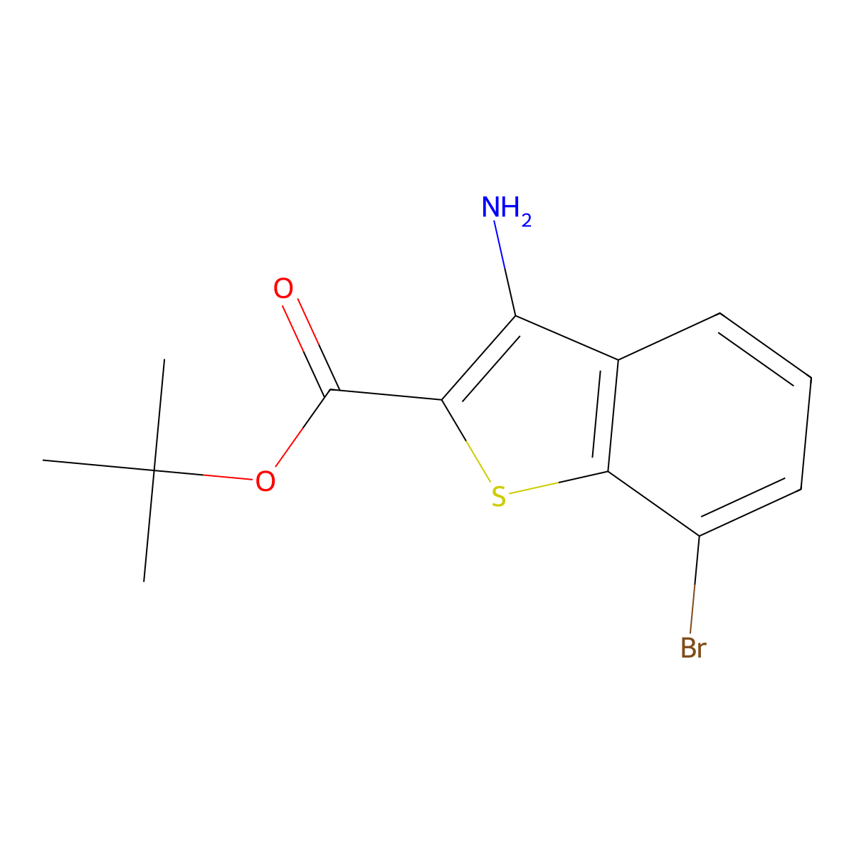 Tert-butyl 3-amino-7-bromo-1-benzothiophene-2-carboxylate molecular structure, CAS 2287301-62-4