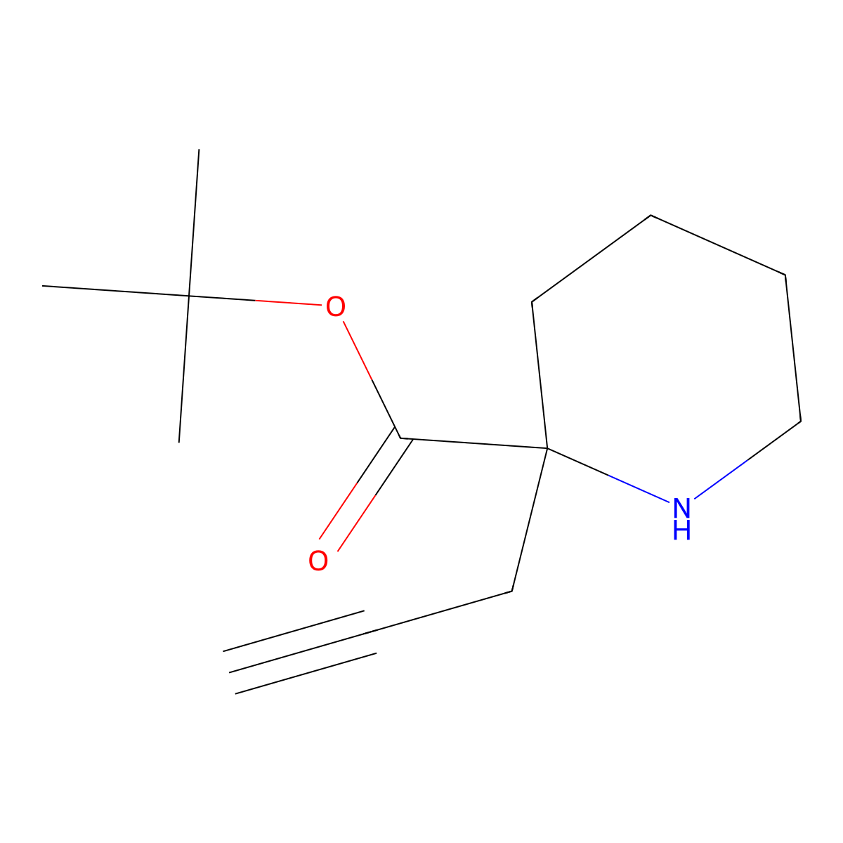Tert-butyl 2-(prop-2-yn-1-yl)piperidine-2-carboxylate molecular structure, CAS 2287302-01-4