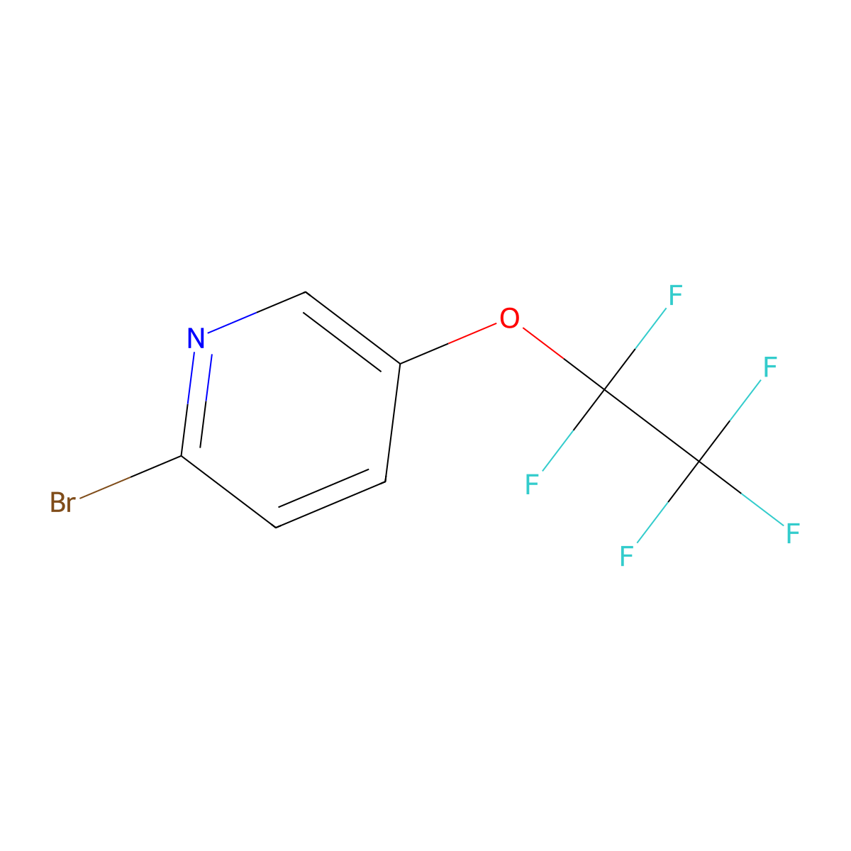 2-Bromo-5-(pentafluoroethoxy)pyridine molecular structure, CAS 2287302-03-6
