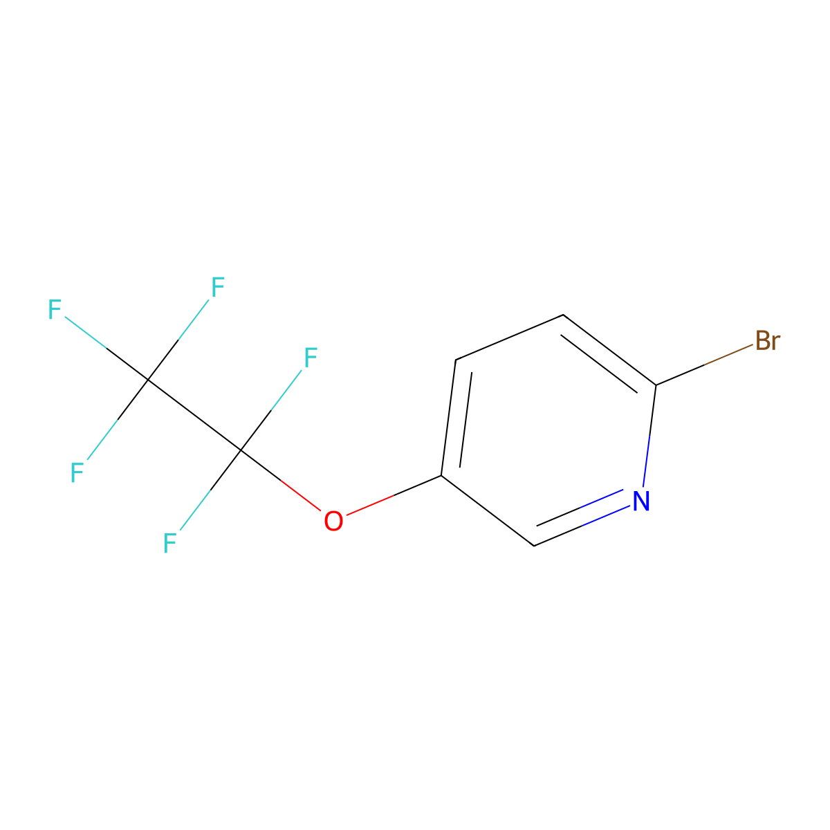 2-Bromo-5-(pentafluoroethoxy)pyridine molecular structure, CAS 2287302-03-6