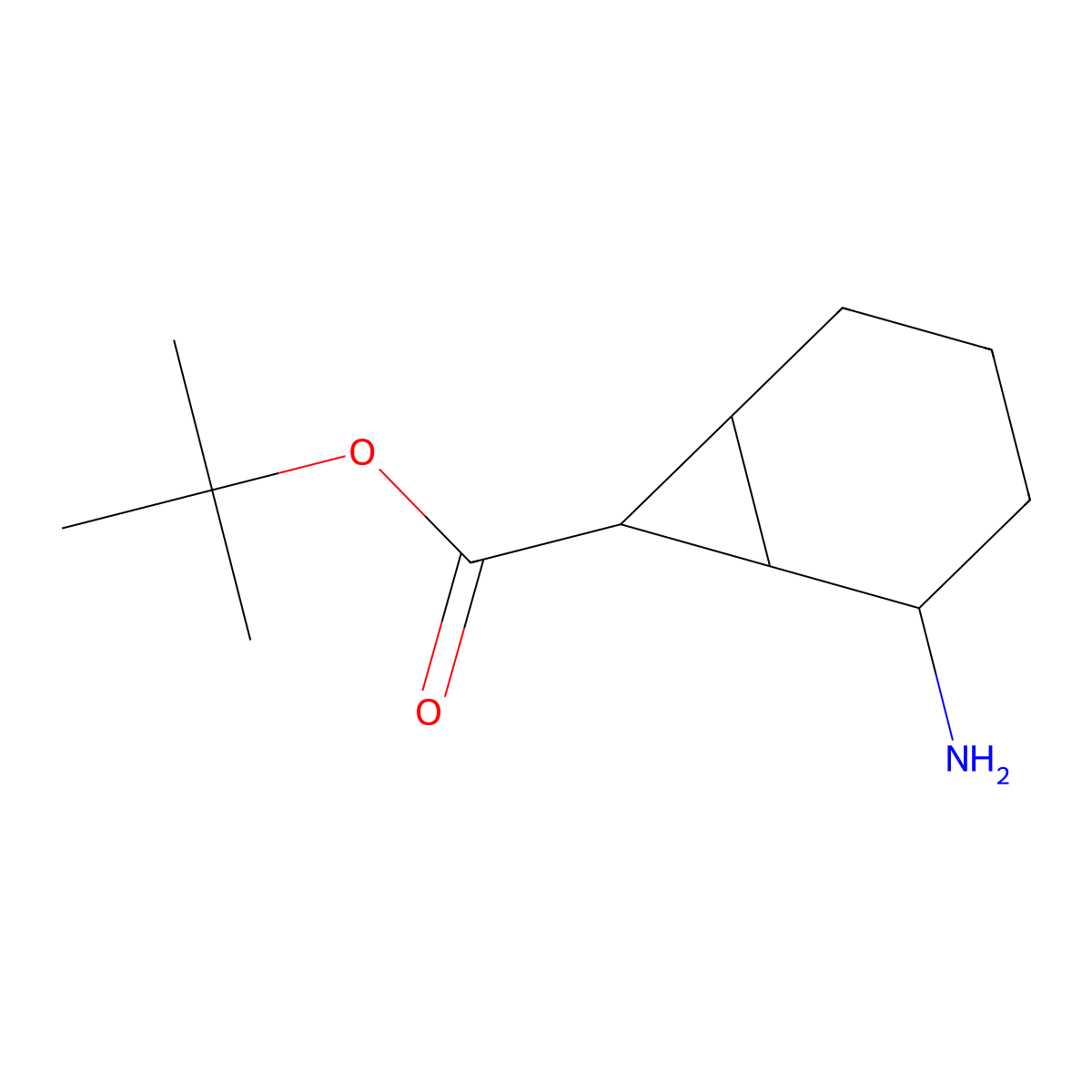 Tert-butyl 2-aminobicyclo[4.1.0]heptane-7-carboxylate molecular structure, CAS 2287302-19-4