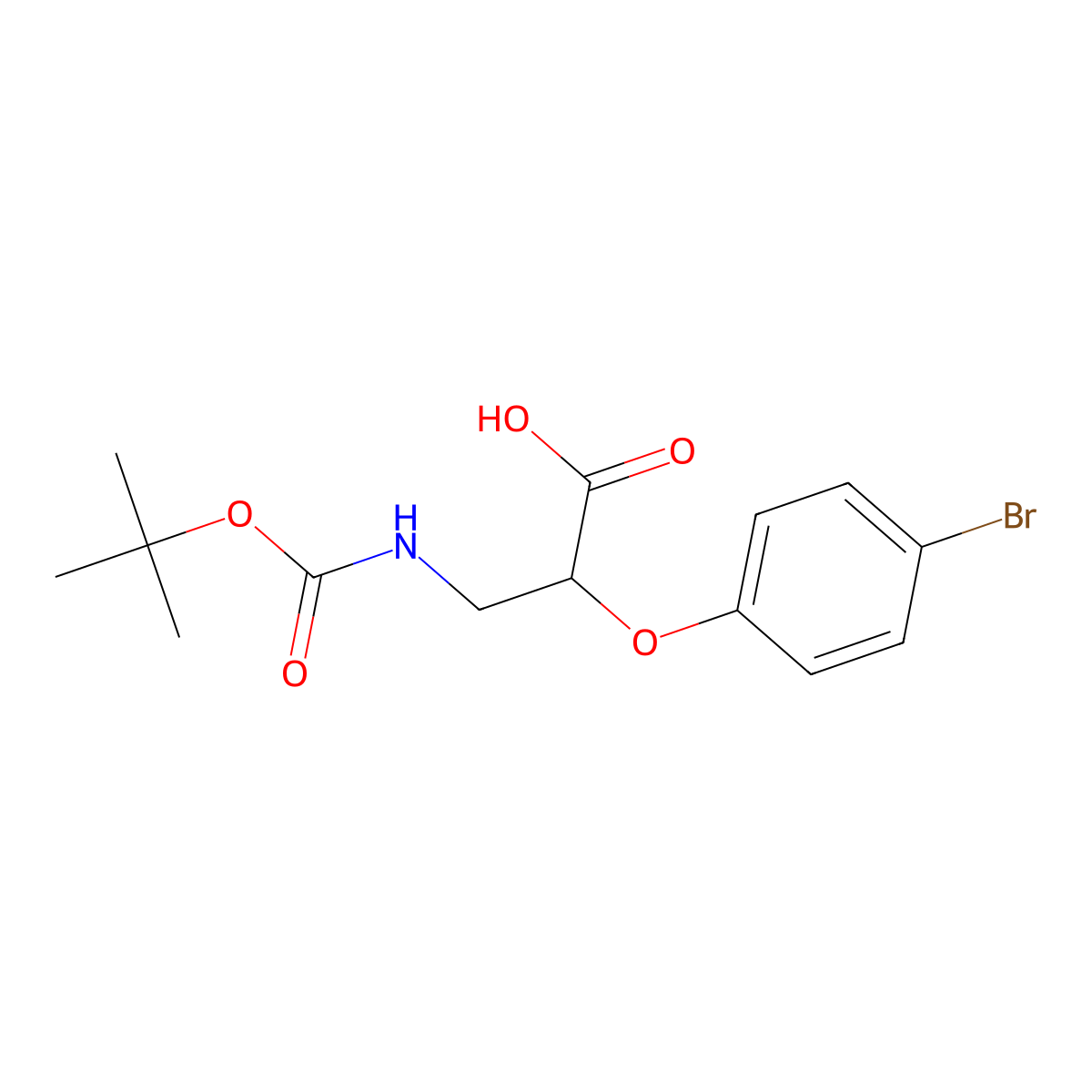 2-(4-Bromophenoxy)-3-{[(tert-butoxy)carbonyl]amino}propanoic acid molecular structure, CAS 2287302-29-6