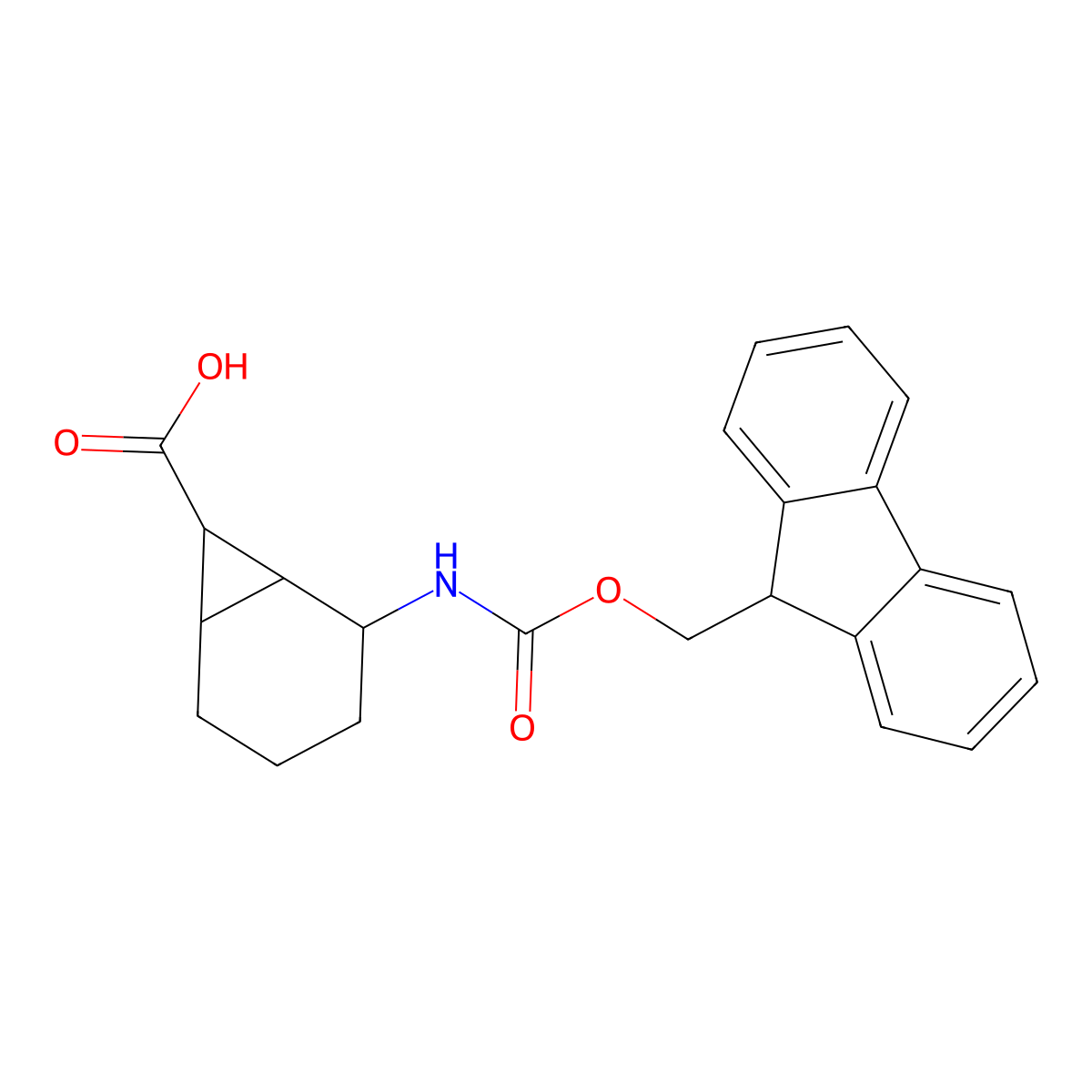 2-({[(9H-fluoren-9-yl)methoxy]carbonyl}amino)bicyclo[4.1.0]heptane-7-carboxylic acid molecular structure, CAS 2287302-33-2