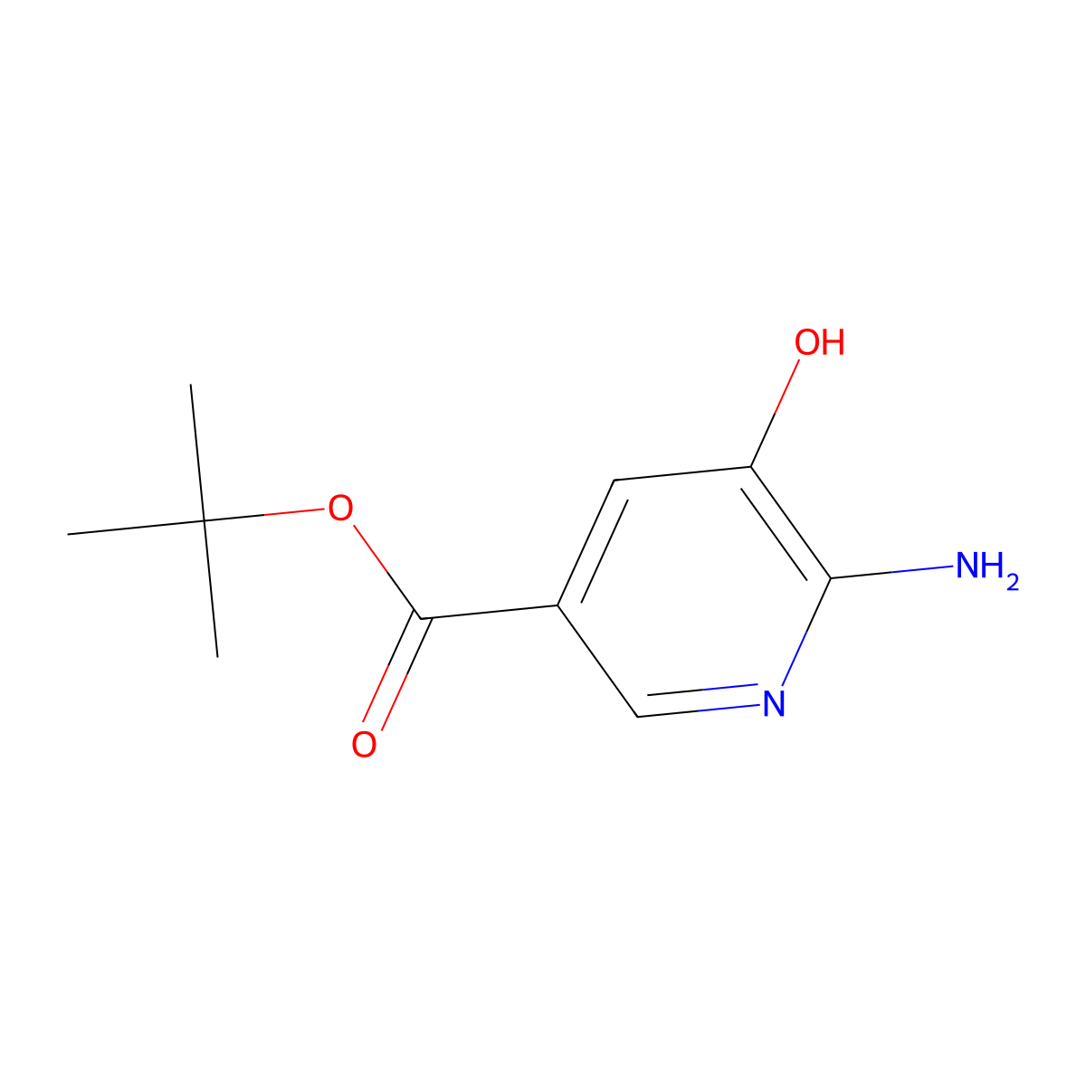 Tert-butyl 6-amino-5-hydroxypyridine-3-carboxylate molecular structure, CAS 2287302-34-3