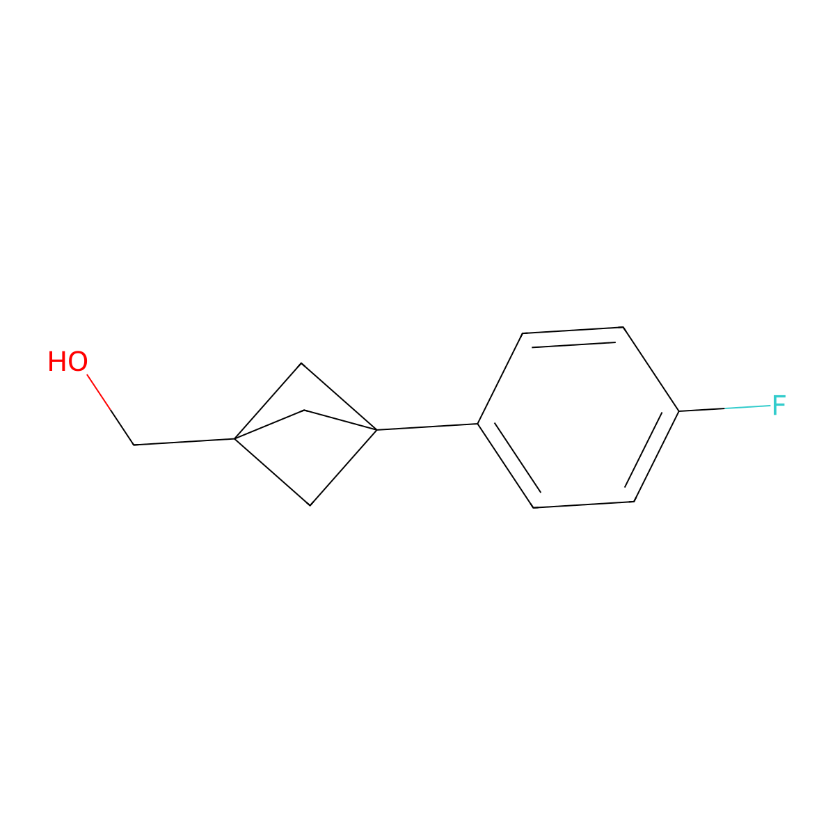 [3-(4-Fluorophenyl)bicyclo[1.1.1]pentan-1-yl]methanol molecular structure, CAS 2287302-38-7