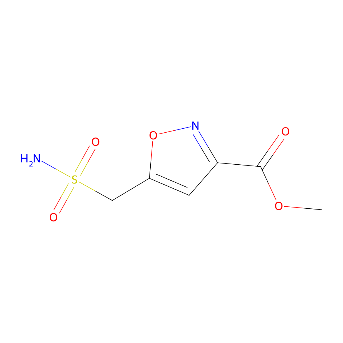 Methyl 5-(sulfamoylmethyl)-1,2-oxazole-3-carboxylate molecular structure, CAS 2287302-55-8
