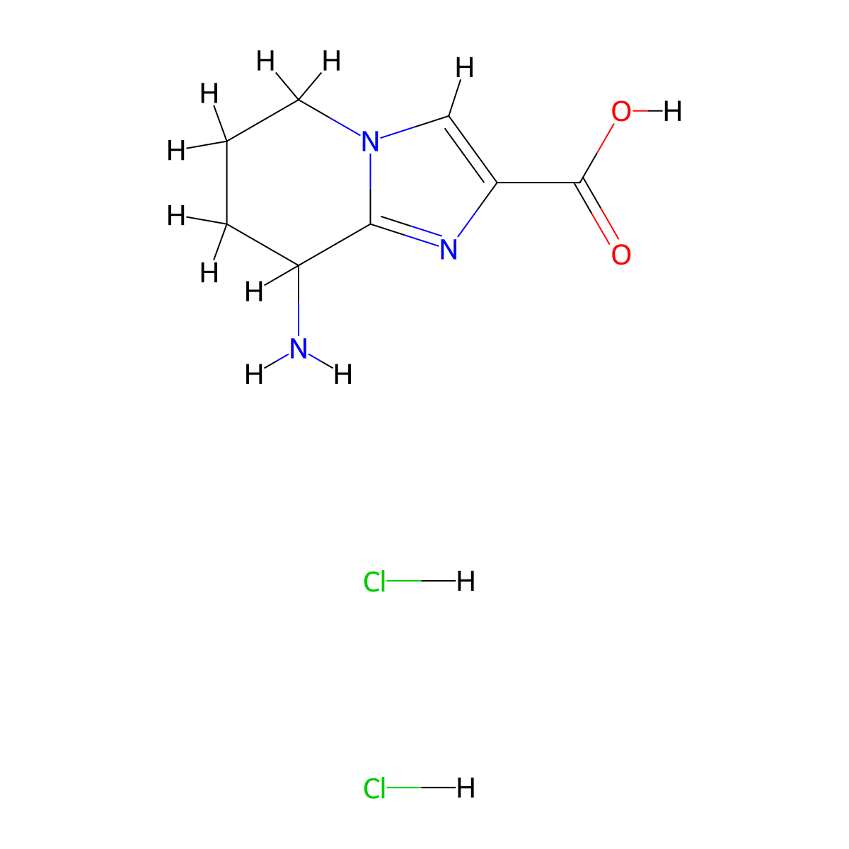 8-amino-5H,6H,7H,8H-imidazo[1,2-a]pyridine-2-carboxylic acid dihydrochloride molecular structure, CAS 2287302-79-6