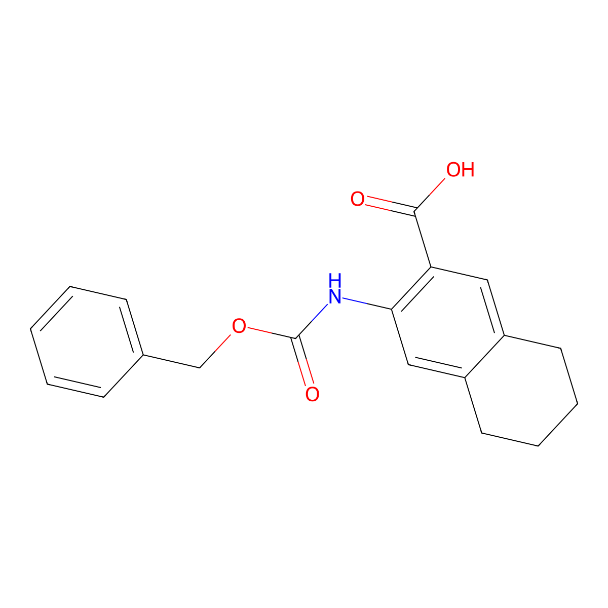 3-{[(Benzyloxy)carbonyl]amino}-5,6,7,8-tetrahydronaphthalene-2-carboxylic acid molecular structure, CAS 2287309-89-9