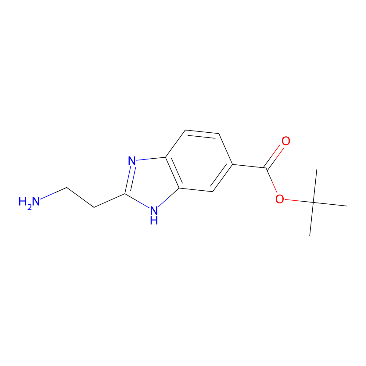 tert-butyl 2-(2-aminoethyl)-1H-1,3-benzodiazole-5-carboxylate molecular structure, CAS 2287309-90-2