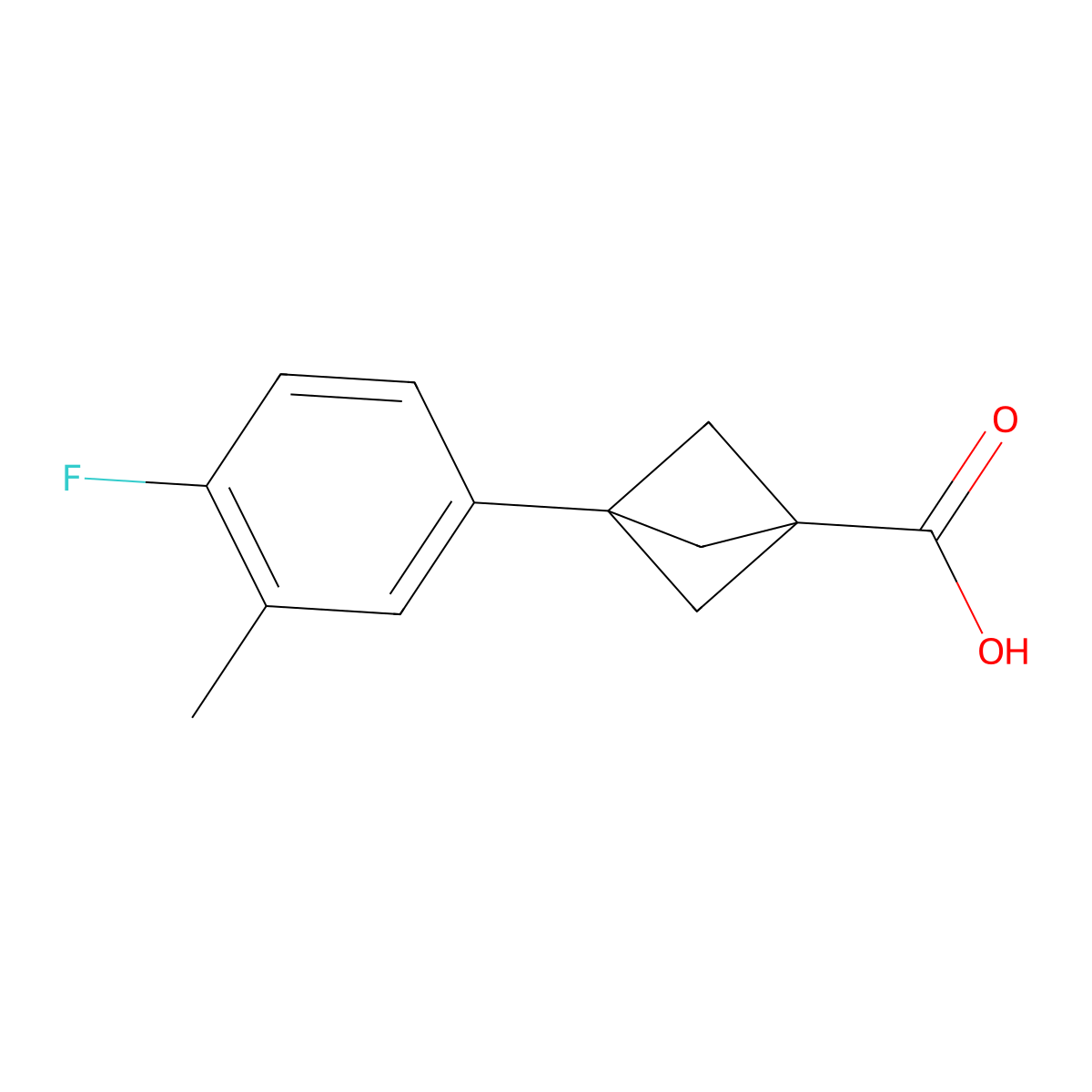3-(4-Fluoro-3-methylphenyl)bicyclo[1.1.1]pentane-1-carboxylic acid molecular structure, CAS 2287309-98-0