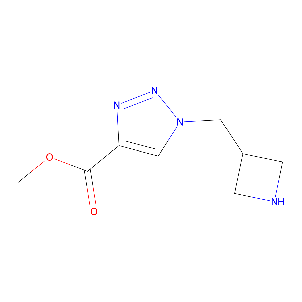 methyl 1-[(azetidin-3-yl)methyl]-1H-1,2,3-triazole-4-carboxylate molecular structure, CAS 2287310-03-4