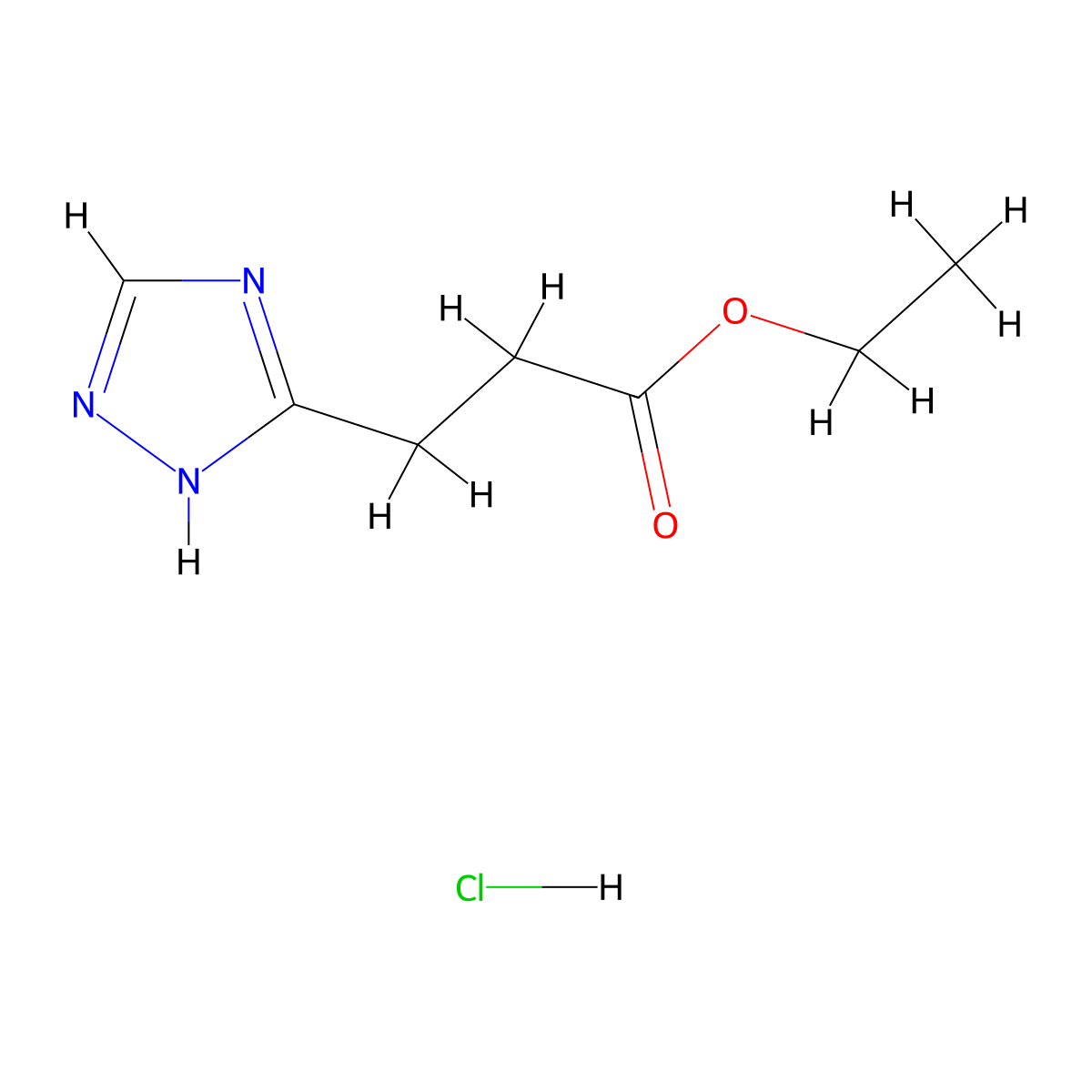 ethyl 3-(1H-1,2,4-triazol-5-yl)propanoate hydrochloride molecular structure, CAS 2287310-09-0