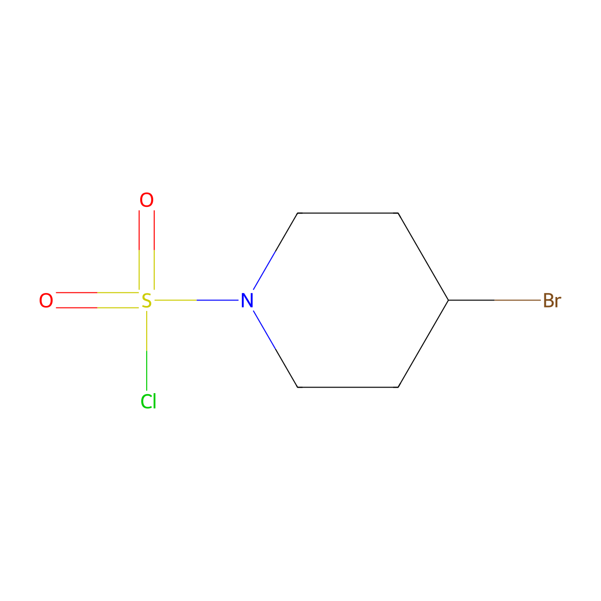 4-Bromopiperidine-1-sulfonylchloride molecular structure, CAS 2287310-13-6