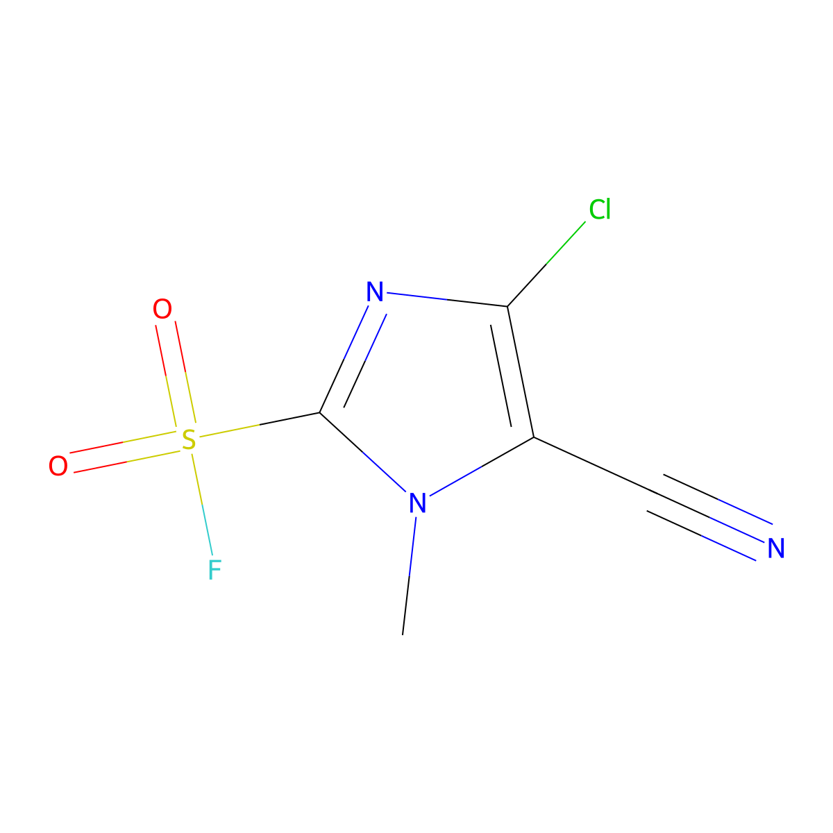 4-Chloro-5-cyano-1-methyl-1H-imidazole-2-sulfonyl fluoride molecular structure, CAS 2287310-21-6