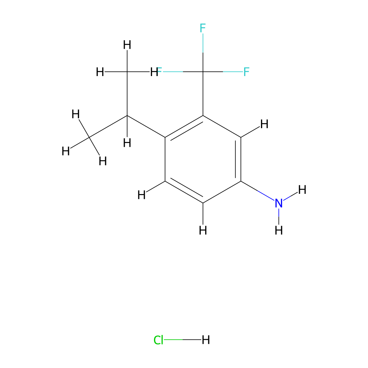 4-(Propan-2-yl)-3-(trifluoromethyl)aniline hydrochloride molecular structure, CAS 2287310-22-7