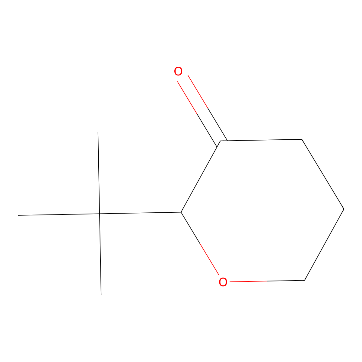2-Tert-butyloxan-3-one molecular structure, CAS 2287310-25-0