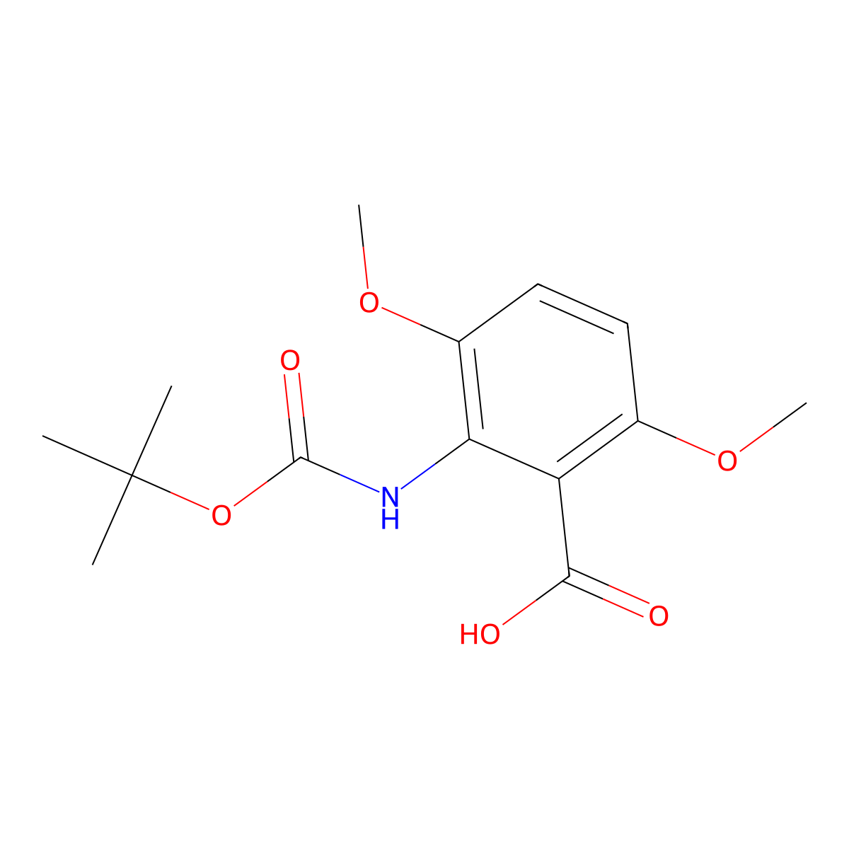2-{[(Tert-butoxy)carbonyl]amino}-3,6-dimethoxybenzoic acid molecular structure, CAS 2287310-39-6