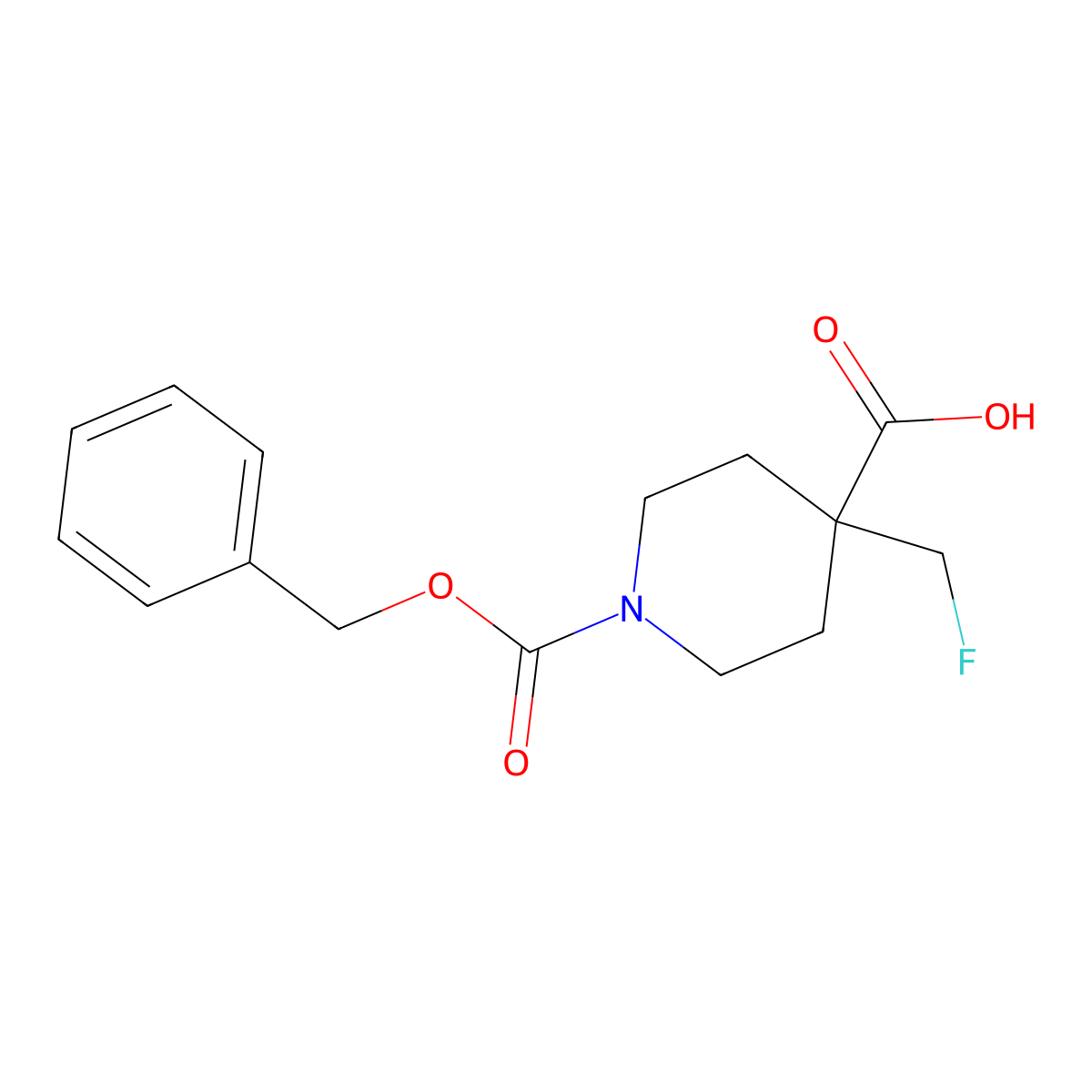 1-[(Benzyloxy)carbonyl]-4-(fluoromethyl)piperidine-4-carboxylic acid molecular structure, CAS 2287310-41-0