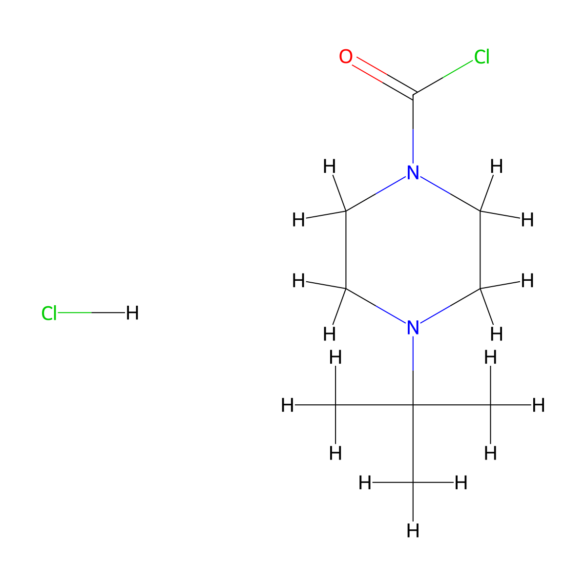 4-Tert-butylpiperazine-1-carbonyl chloride hydrochloride molecular structure, CAS 2287310-49-8