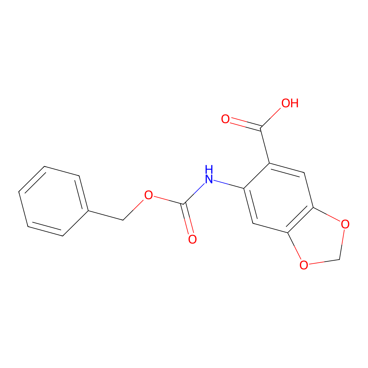 6-{[(Benzyloxy)carbonyl]amino}-1,3-dioxaindane-5-carboxylic acid molecular structure, CAS 2287310-52-3